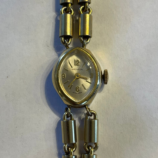 Vintage AMCHRON Swiss Made Gold Watch