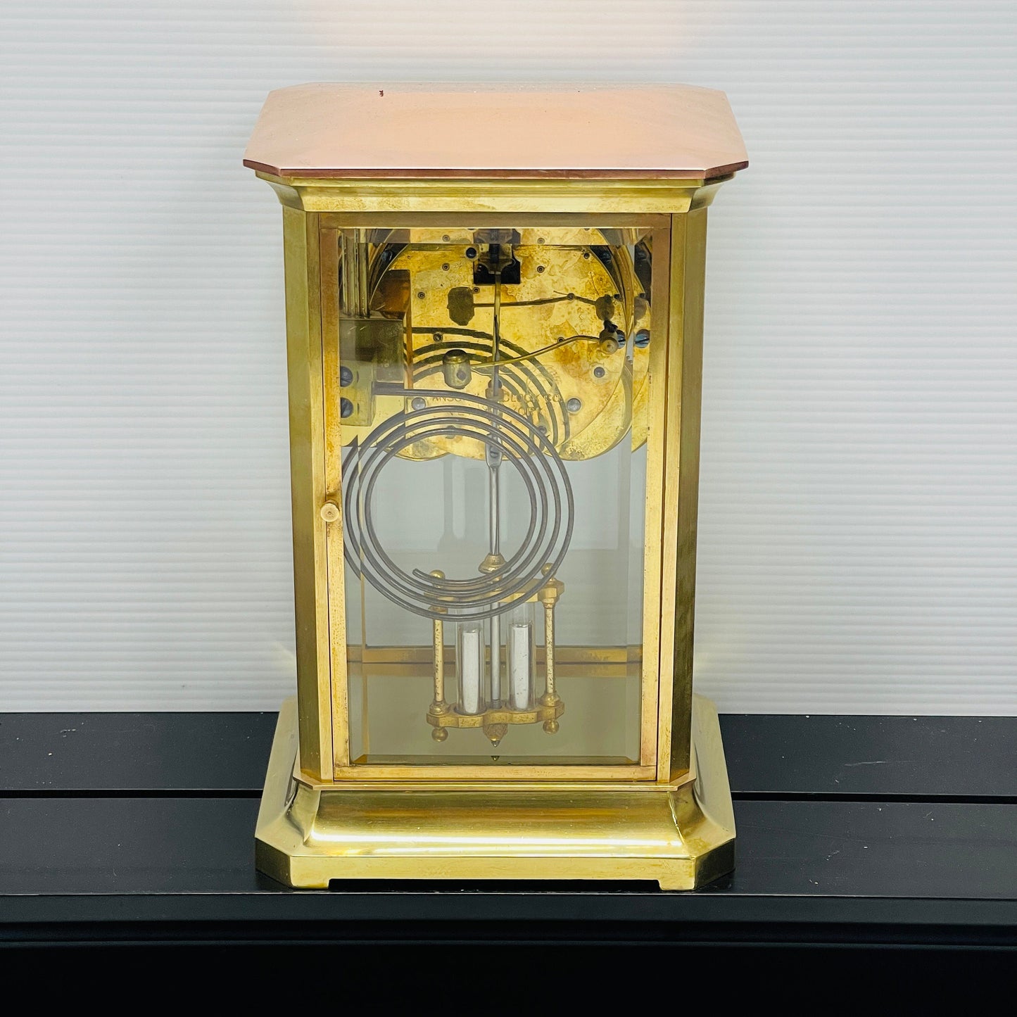 Ansonia Crystal Regulator Double Barrel Pendulum