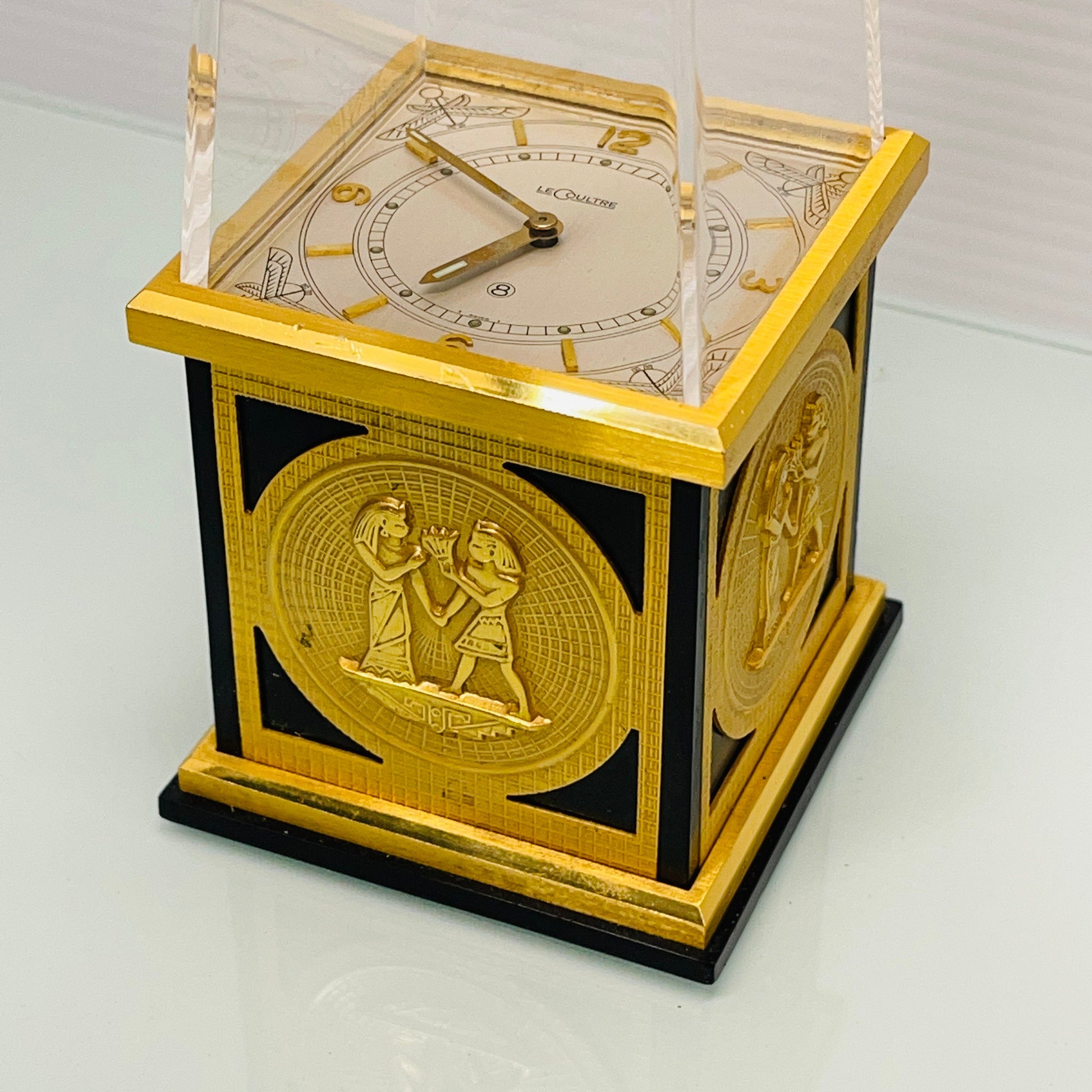 Jaeger LeCoultre Egyptian Revival Obelisque Mantle / Desk Clock