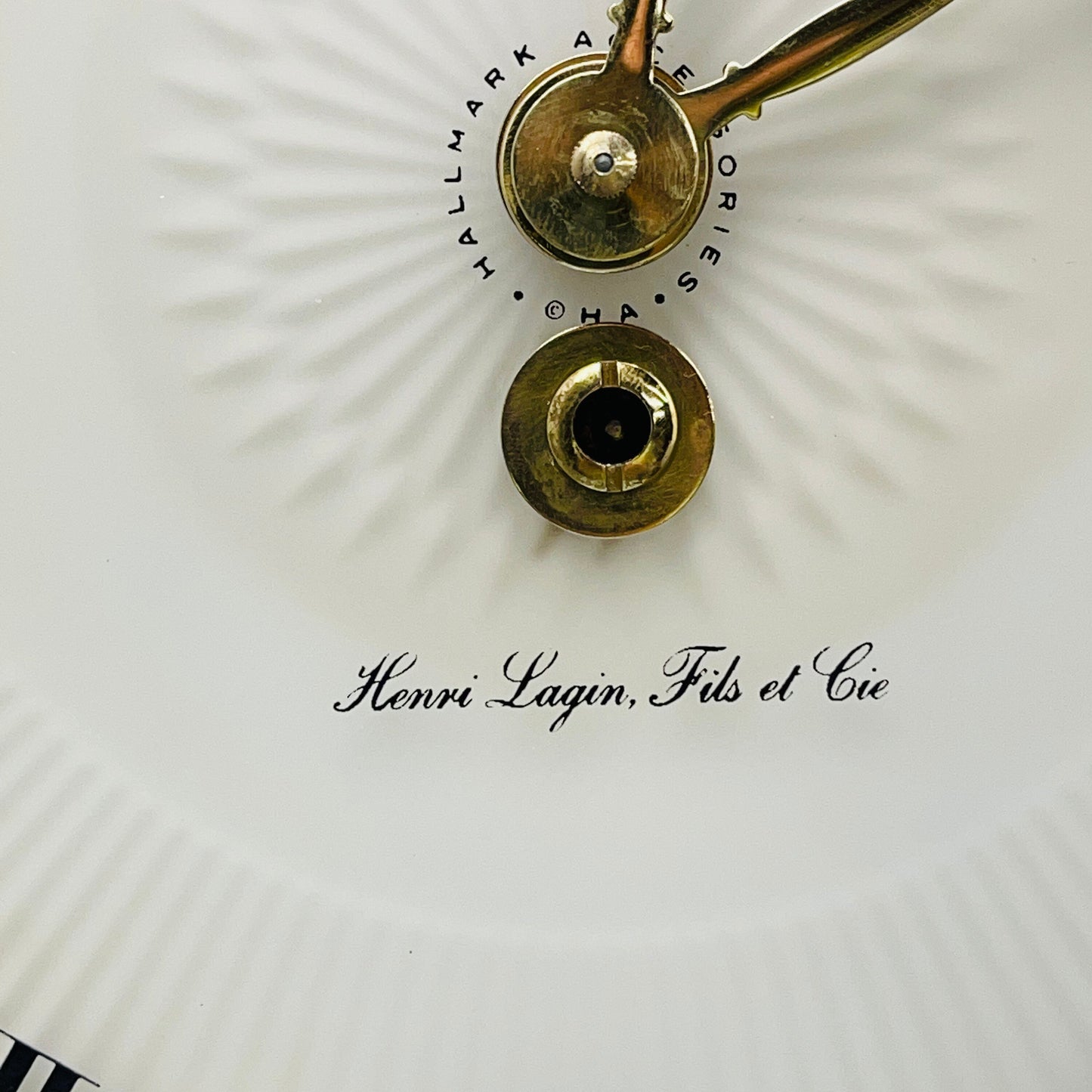 Vintage Henri Lagin Pocket Watch Style Large Frosted Glass Hanging Wall Clock