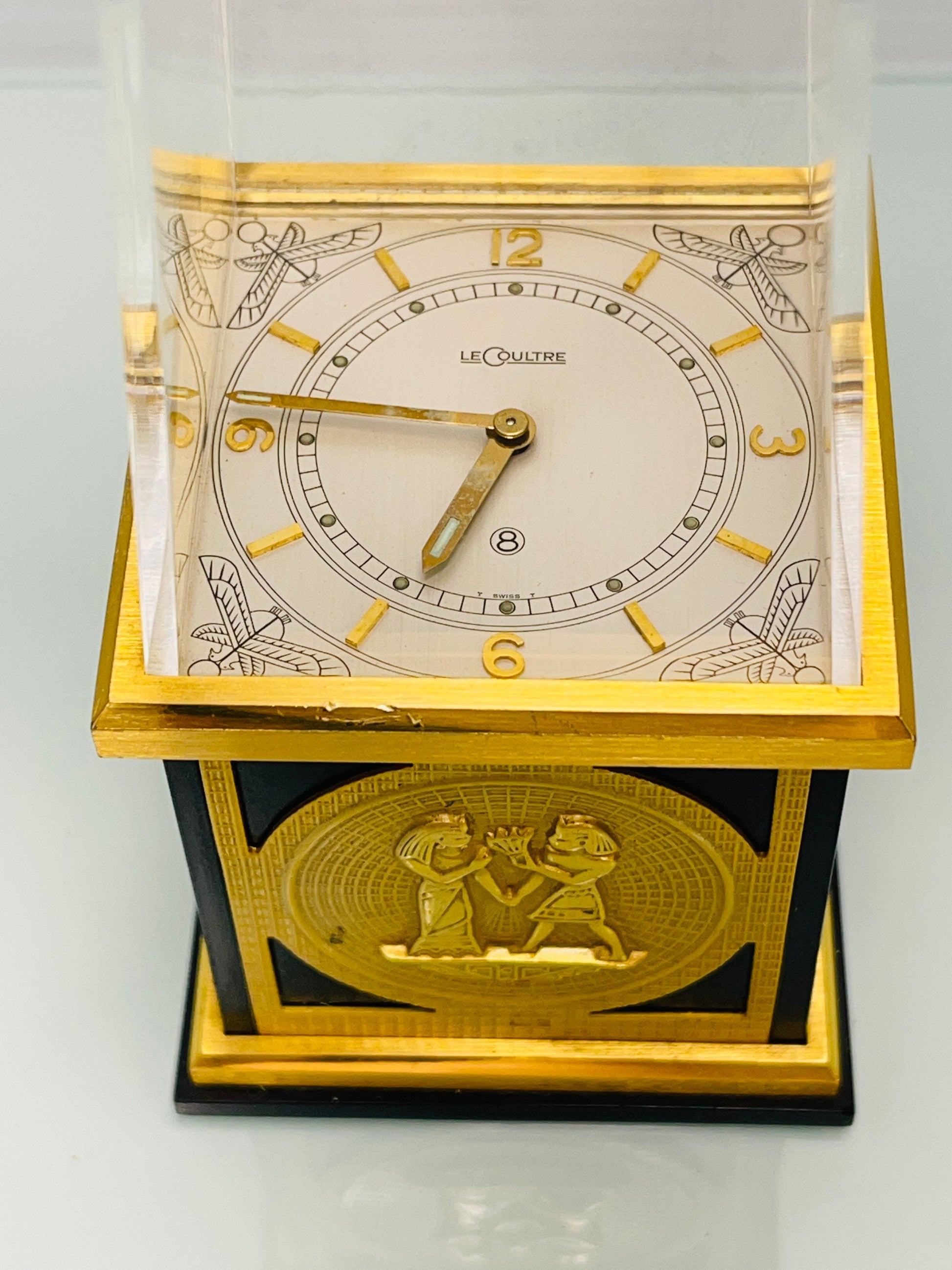 Jaeger LeCoultre Egyptian Revival Obelisque Mantle / Desk Clock