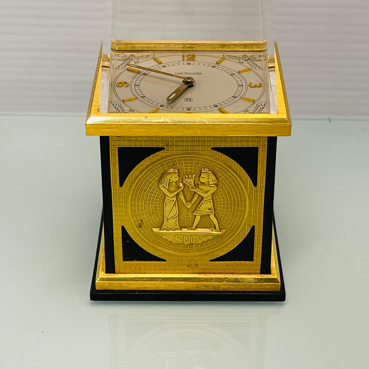 Jaeger LeCoultre Egyptian Revival Obelisque Mantle / Desk Clock