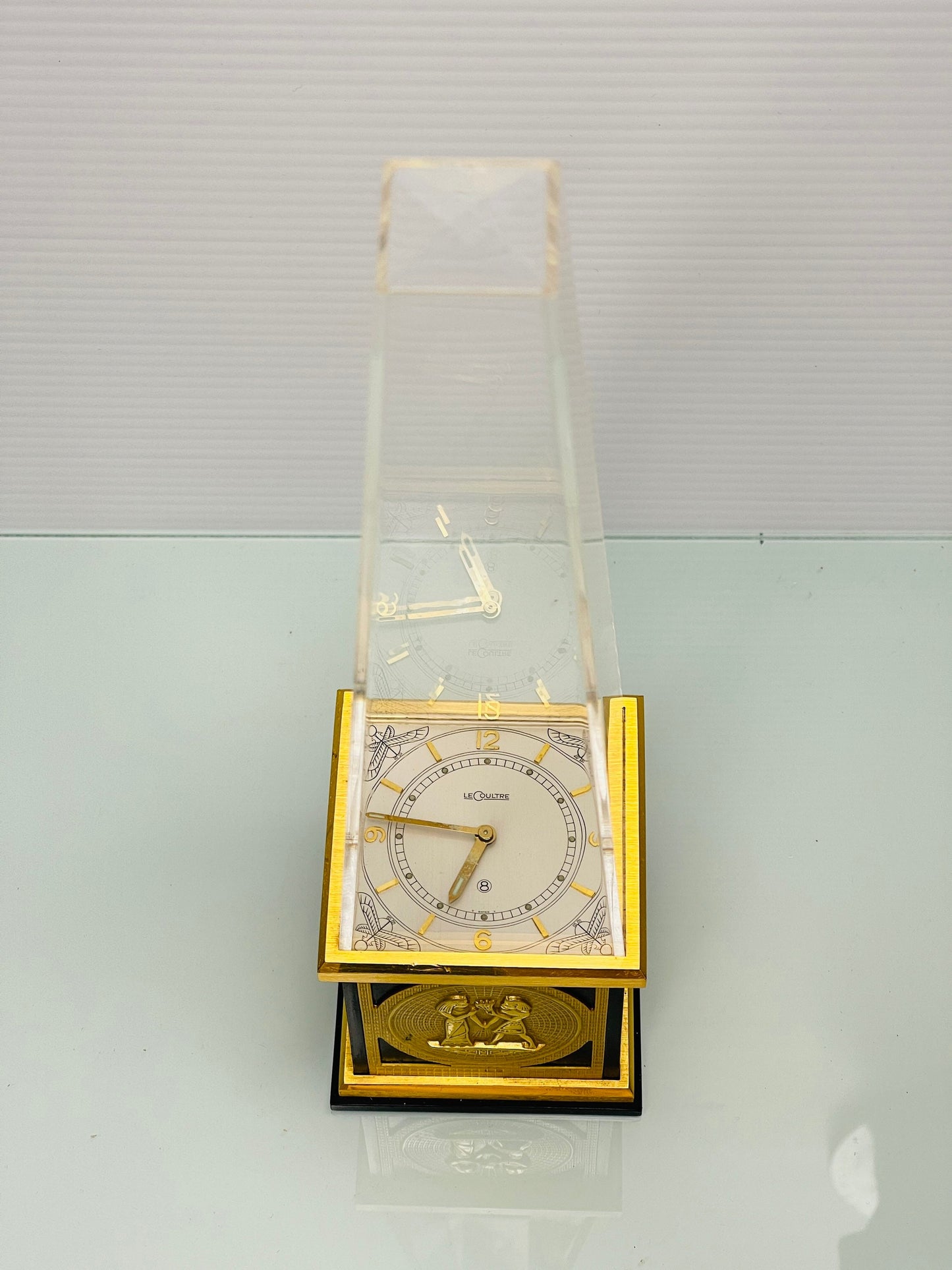 Jaeger LeCoultre Egyptian Revival Obelisque Mantle / Desk Clock