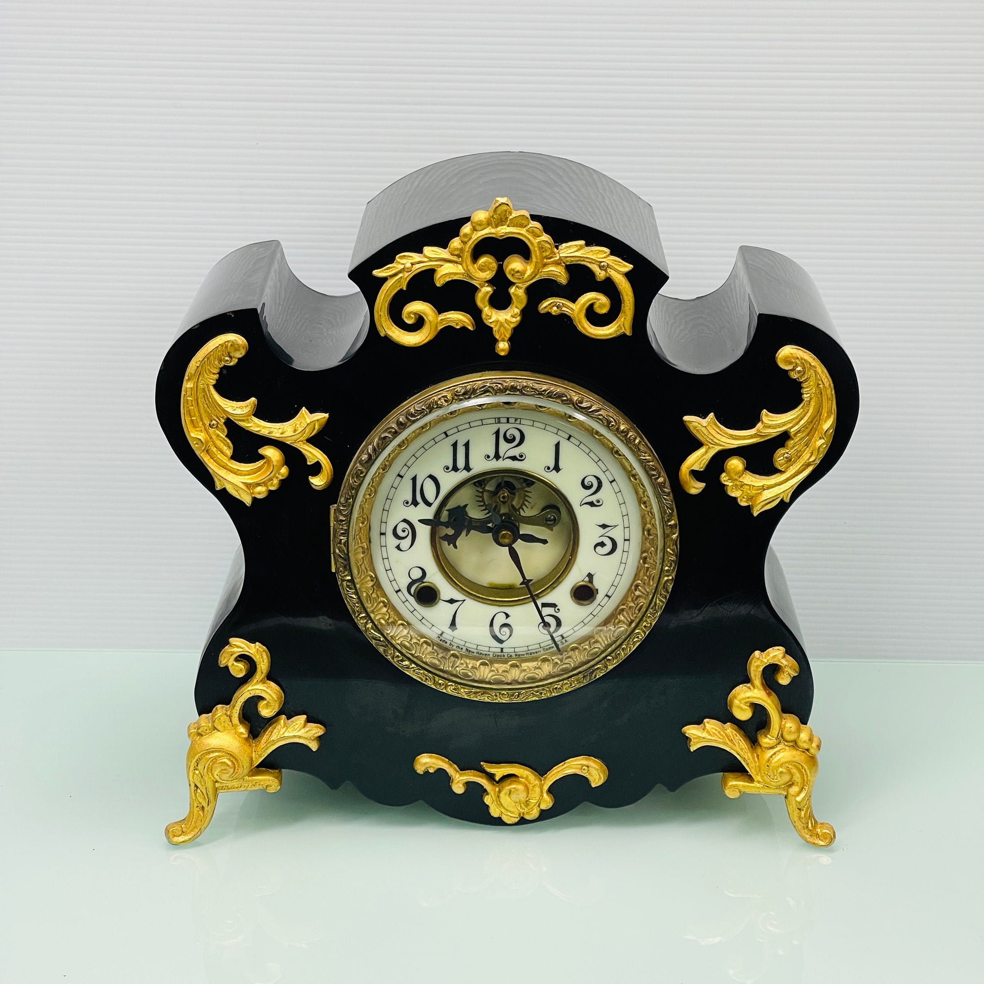 New Haven Clock Co. Iron Case Mantle Clock c.1880