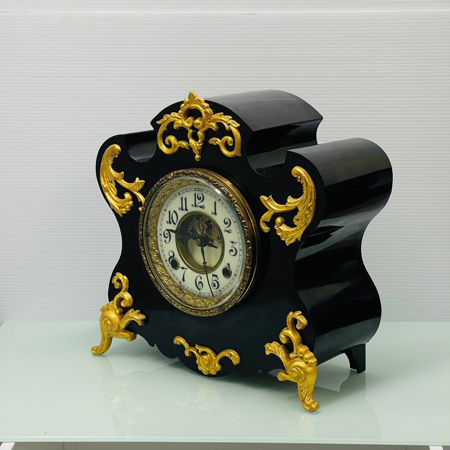 New Haven Clock Co. Iron Case Mantle Clock c.1880