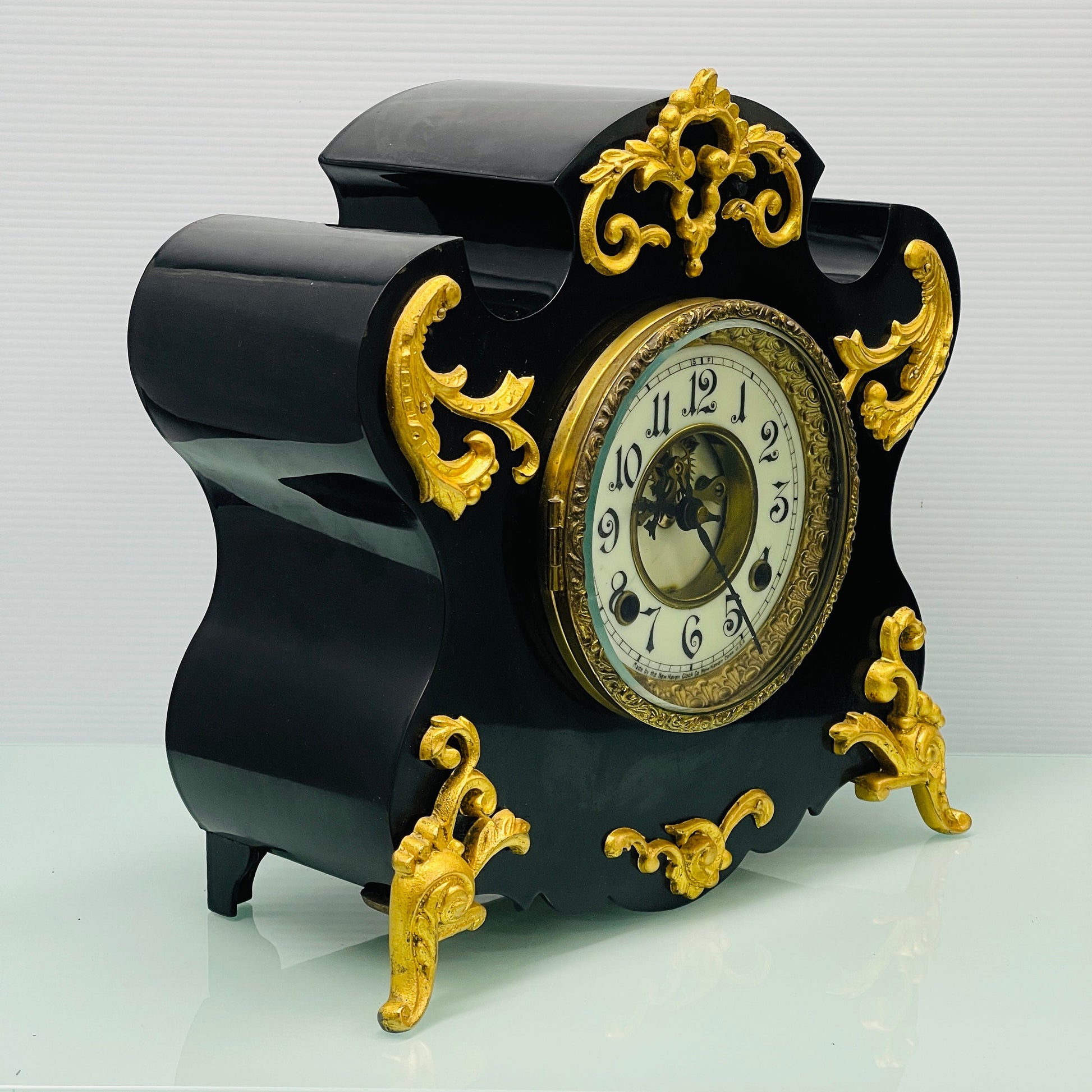 New Haven Clock Co. Iron Case Mantle Clock c.1880