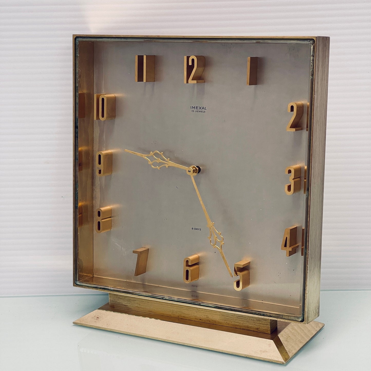 Swiss Midcentury Table Alarm Clock by IMEXAL, 1950s