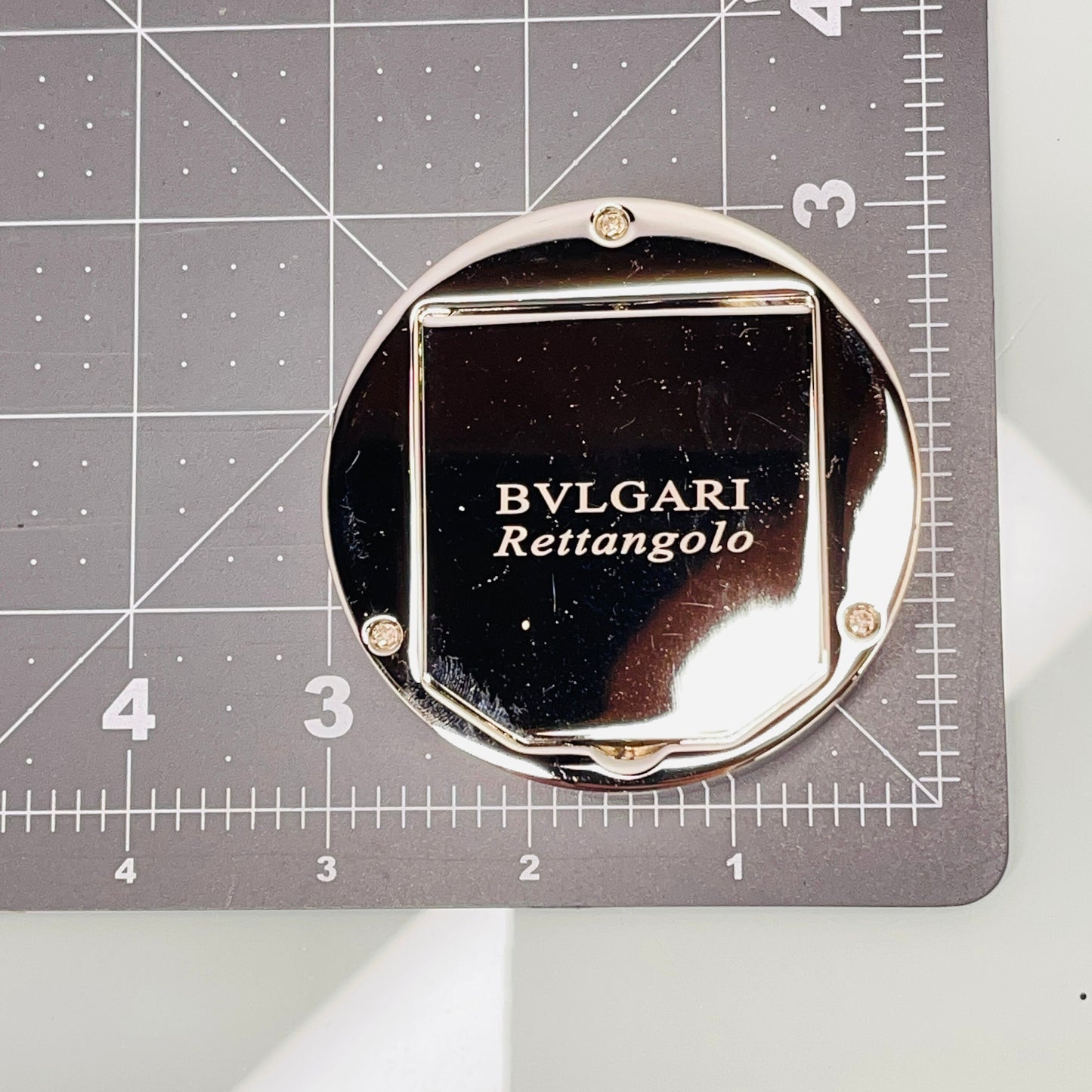 Bvlgari Rettangolo Chrome Travel Alarm Clock