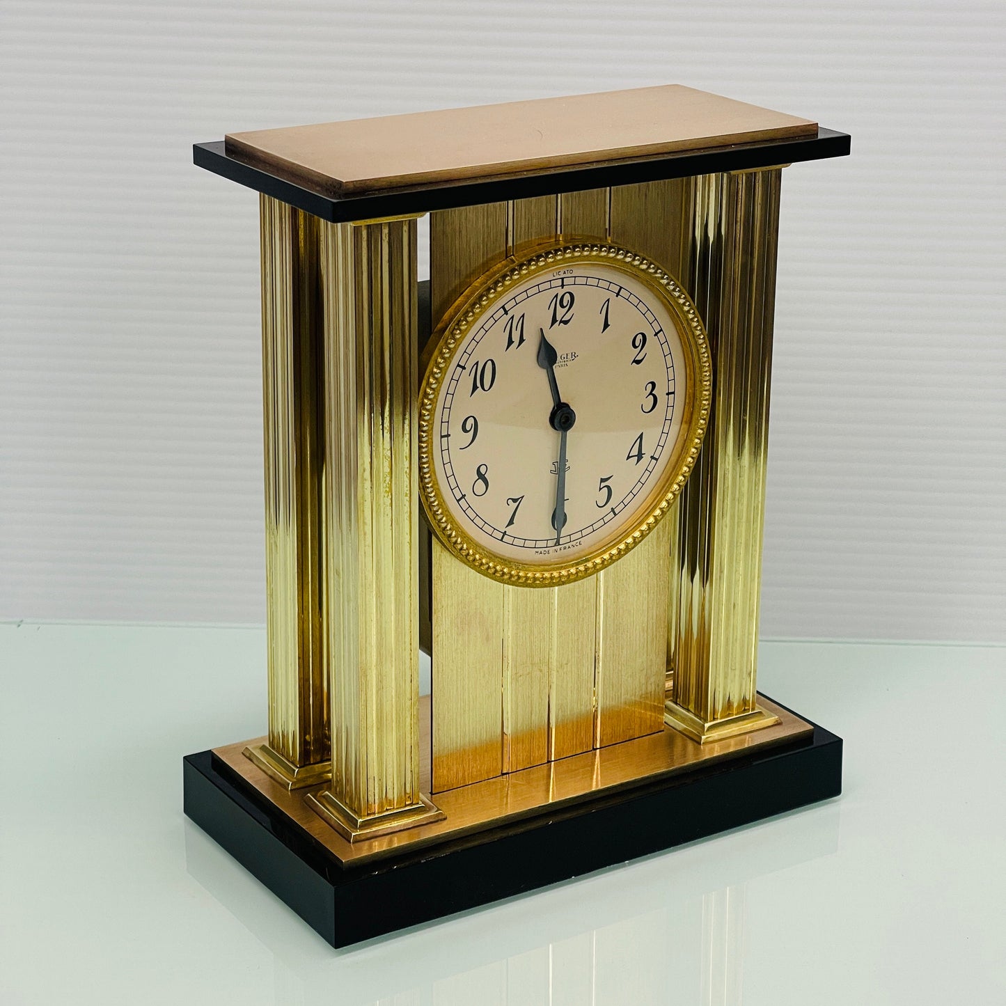 Jaeger ATO Brass and Bakelite Mantle Clock c. 1960