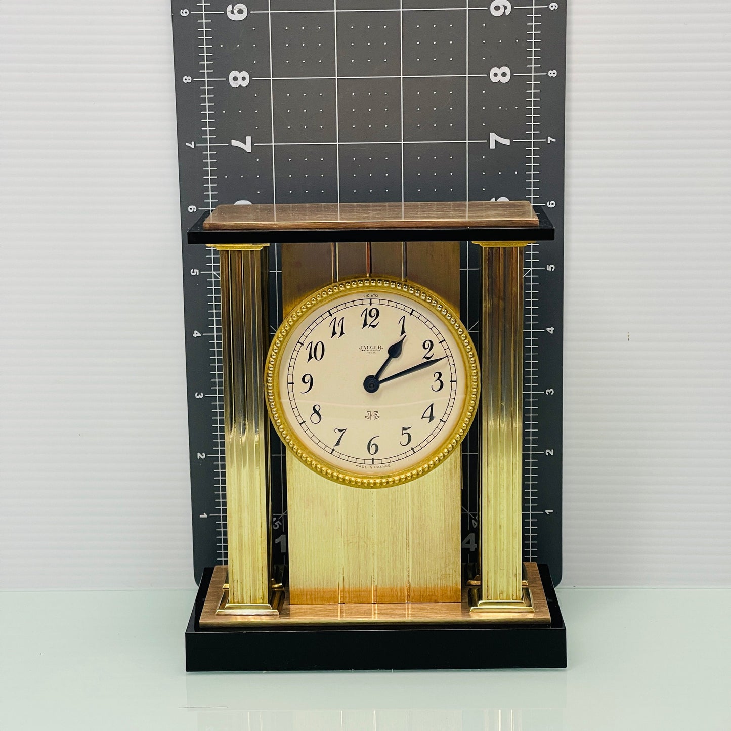 Jaeger ATO Brass and Bakelite Mantle Clock c. 1960