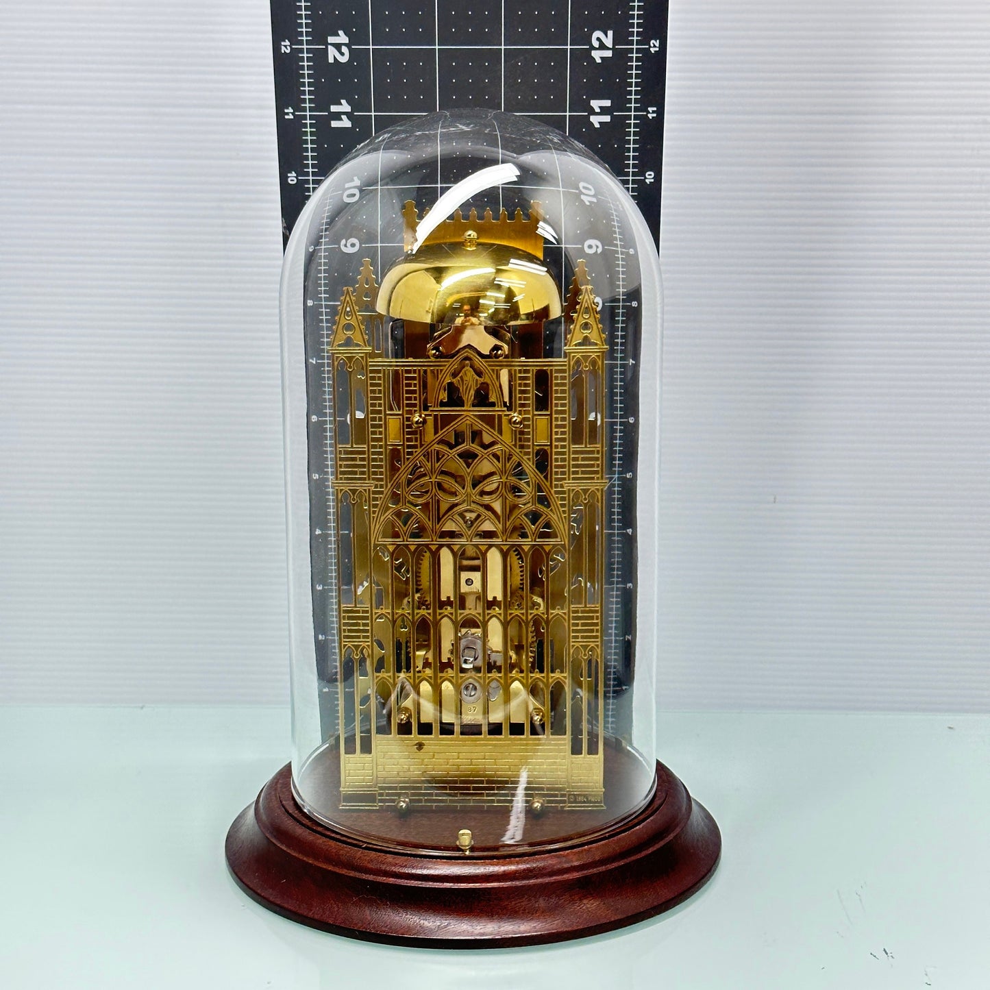 York Minster Cathedral Skeleton Clock Under Glass