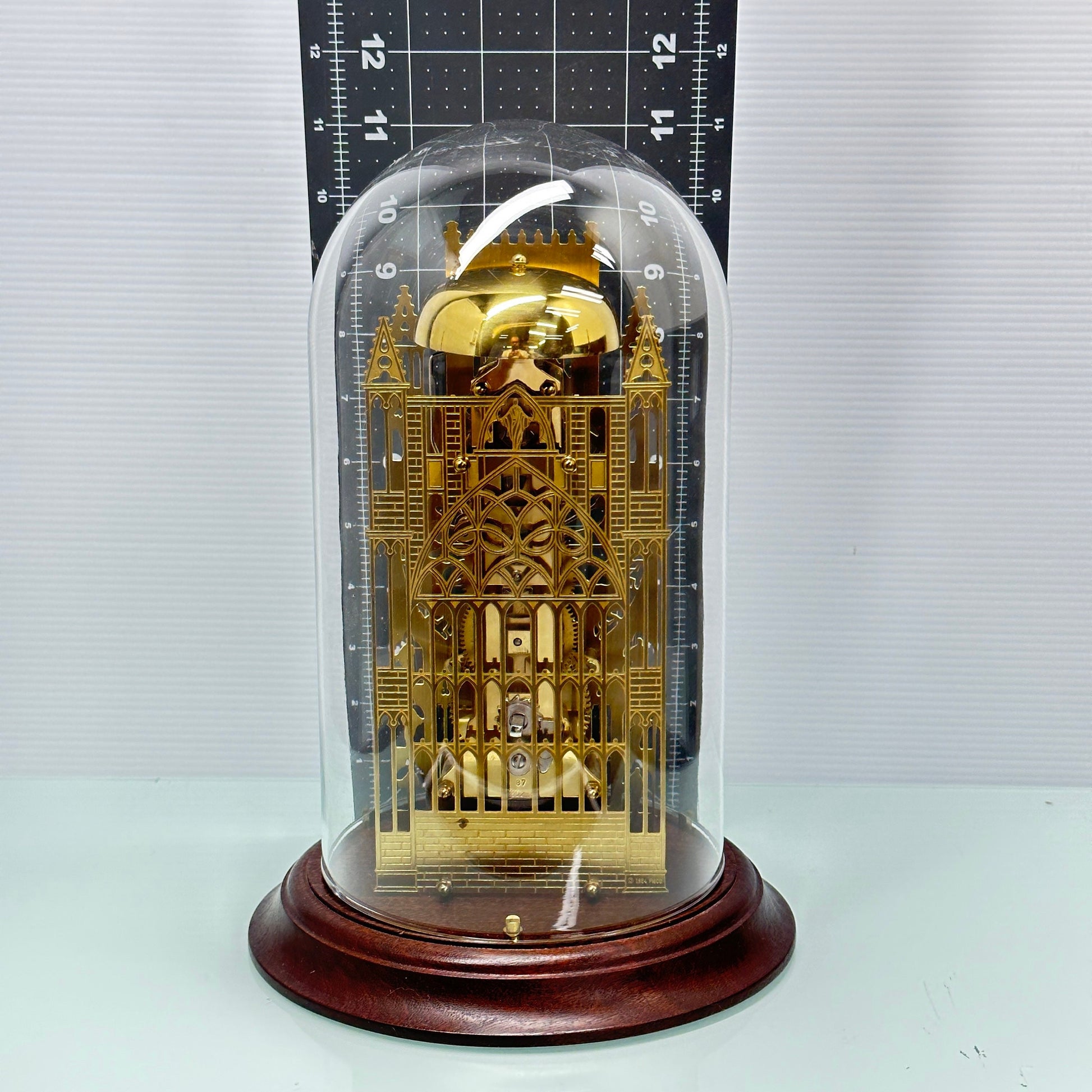 York Minster Cathedral Skeleton Clock Under Glass