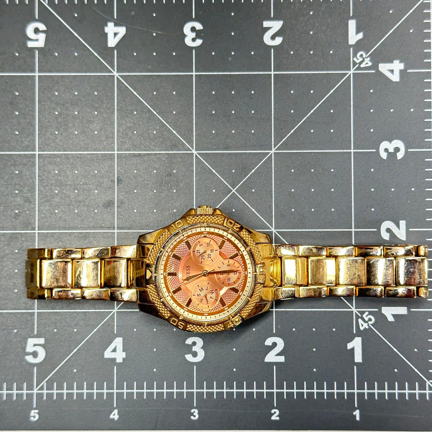 Guess “Mini Phantom” Rose Gold Stainless Steel Case Chronograph Wristwatch