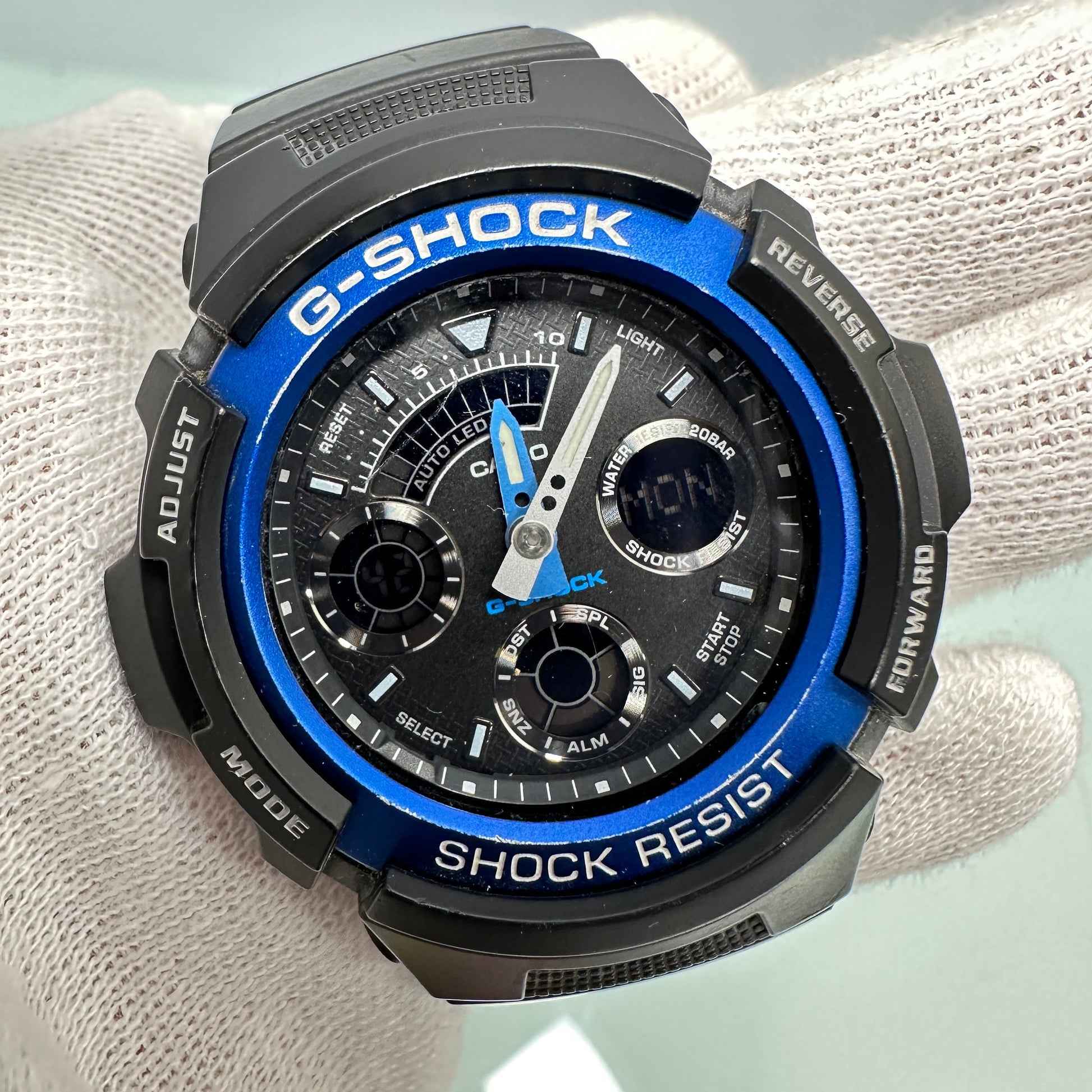 Casio G-Shock AW-591 Chronograph watch - Black and Blue