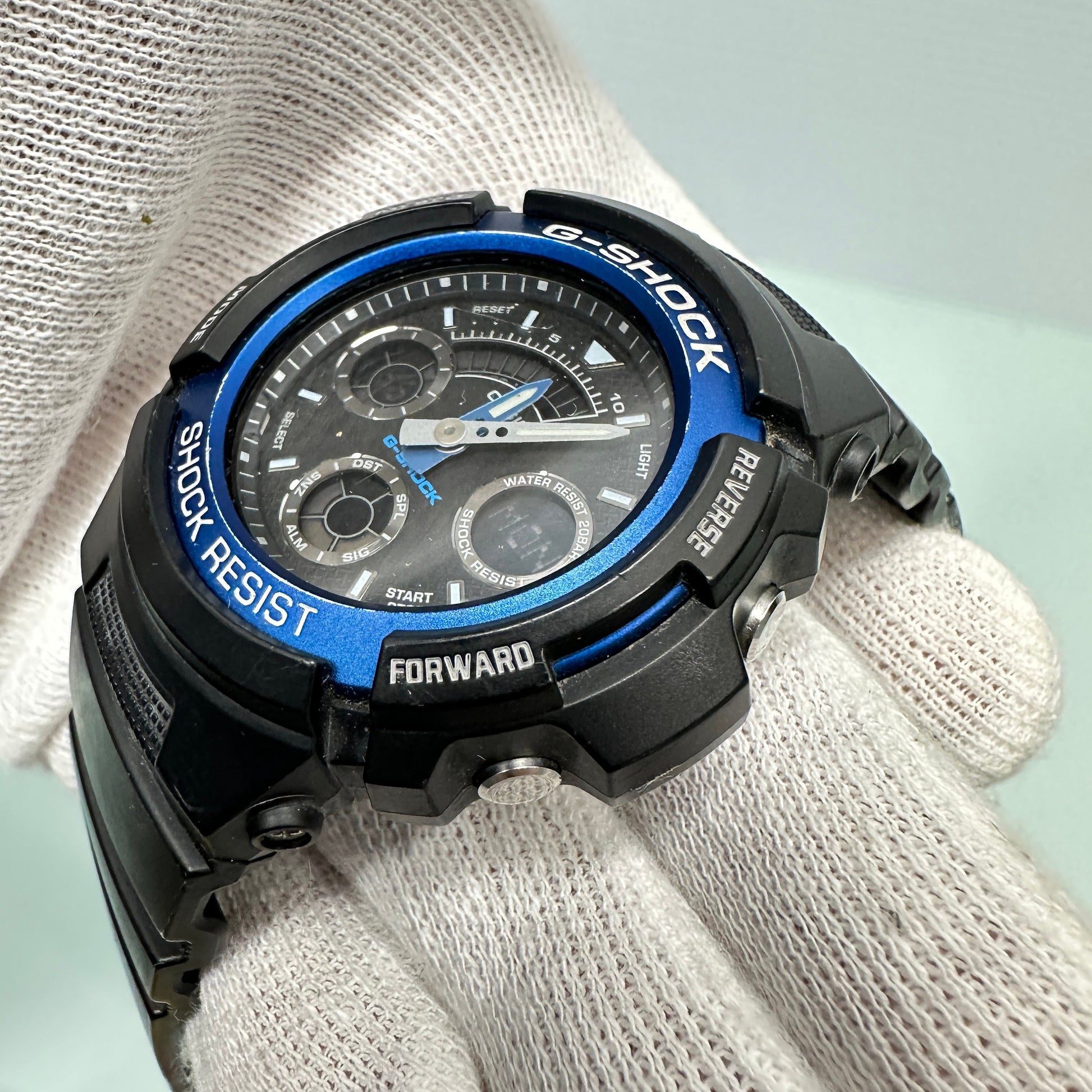 Casio G-Shock AW-591 Chronograph watch - Black and Blue