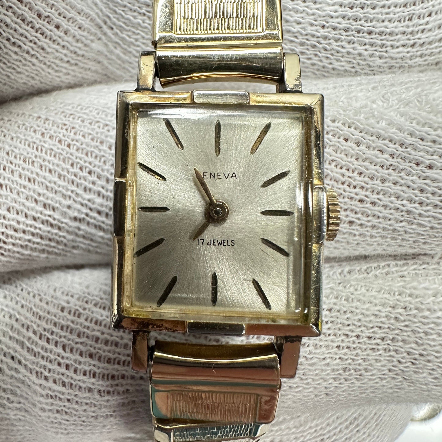 Geneva 10k RGP Square-face Zodiac Ltd. 17 Jewel Wind-up Watch c.1960