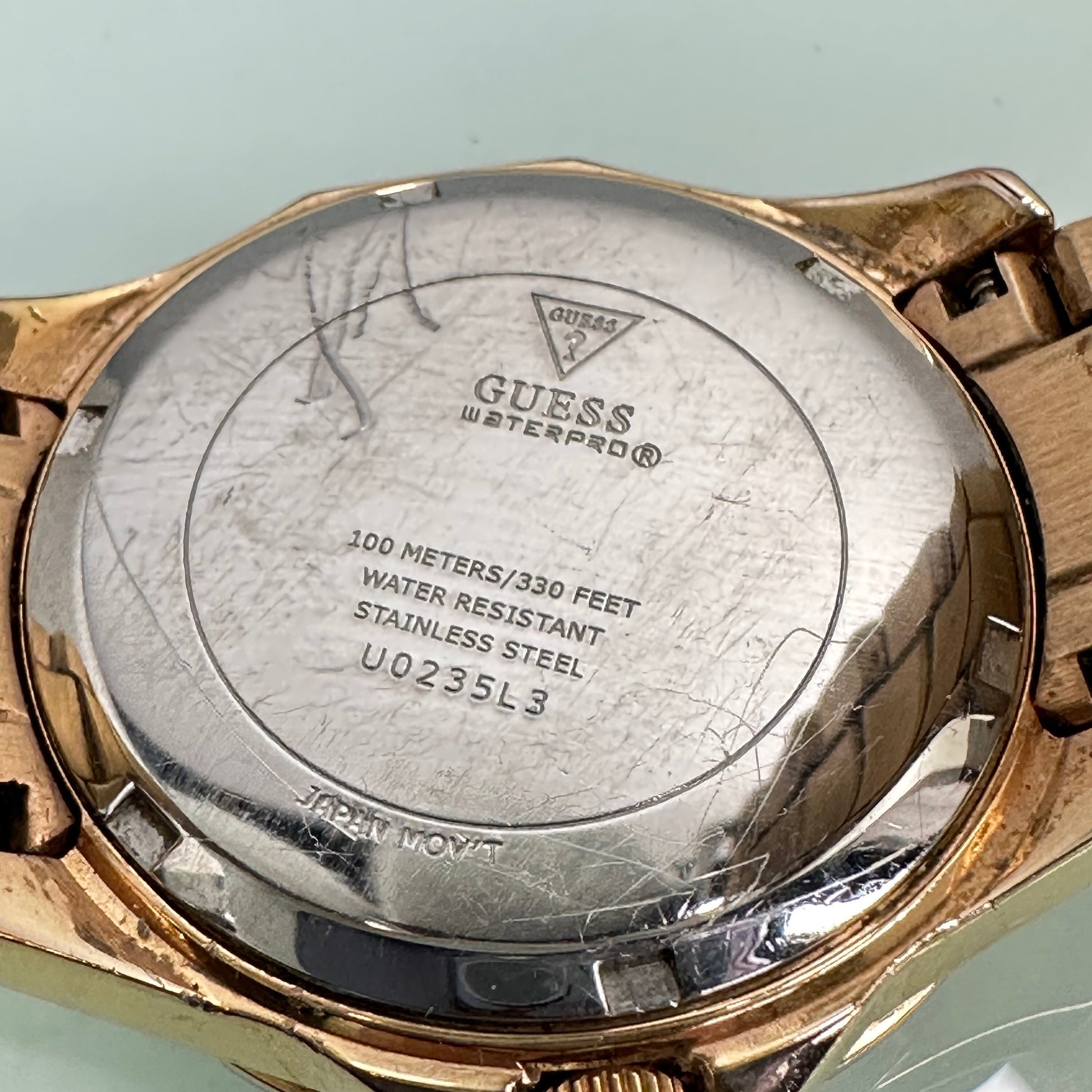 Guess “Mini Phantom” Rose Gold Stainless Steel Case Chronograph Wristwatch