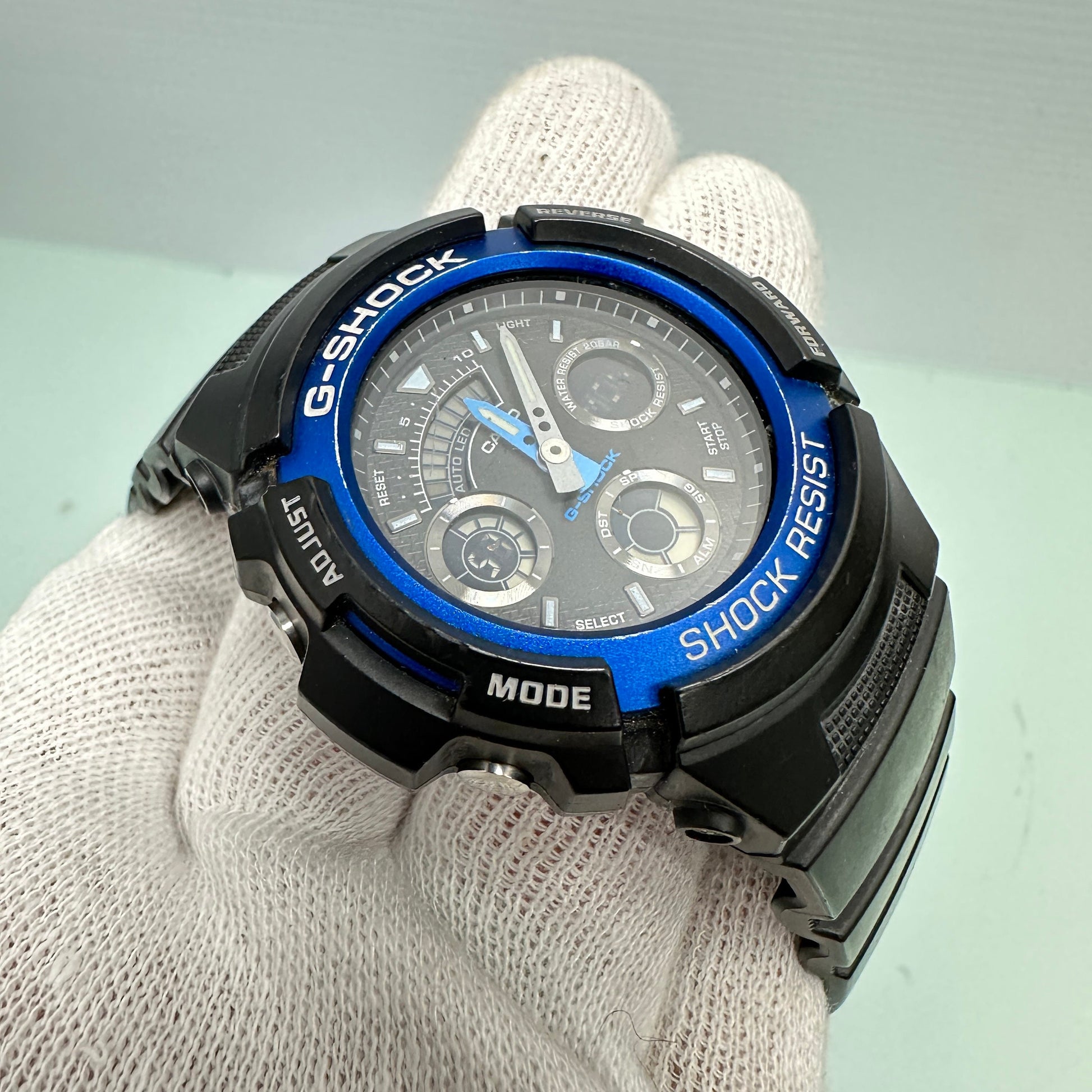 Casio G-Shock AW-591 Chronograph watch - Black and Blue