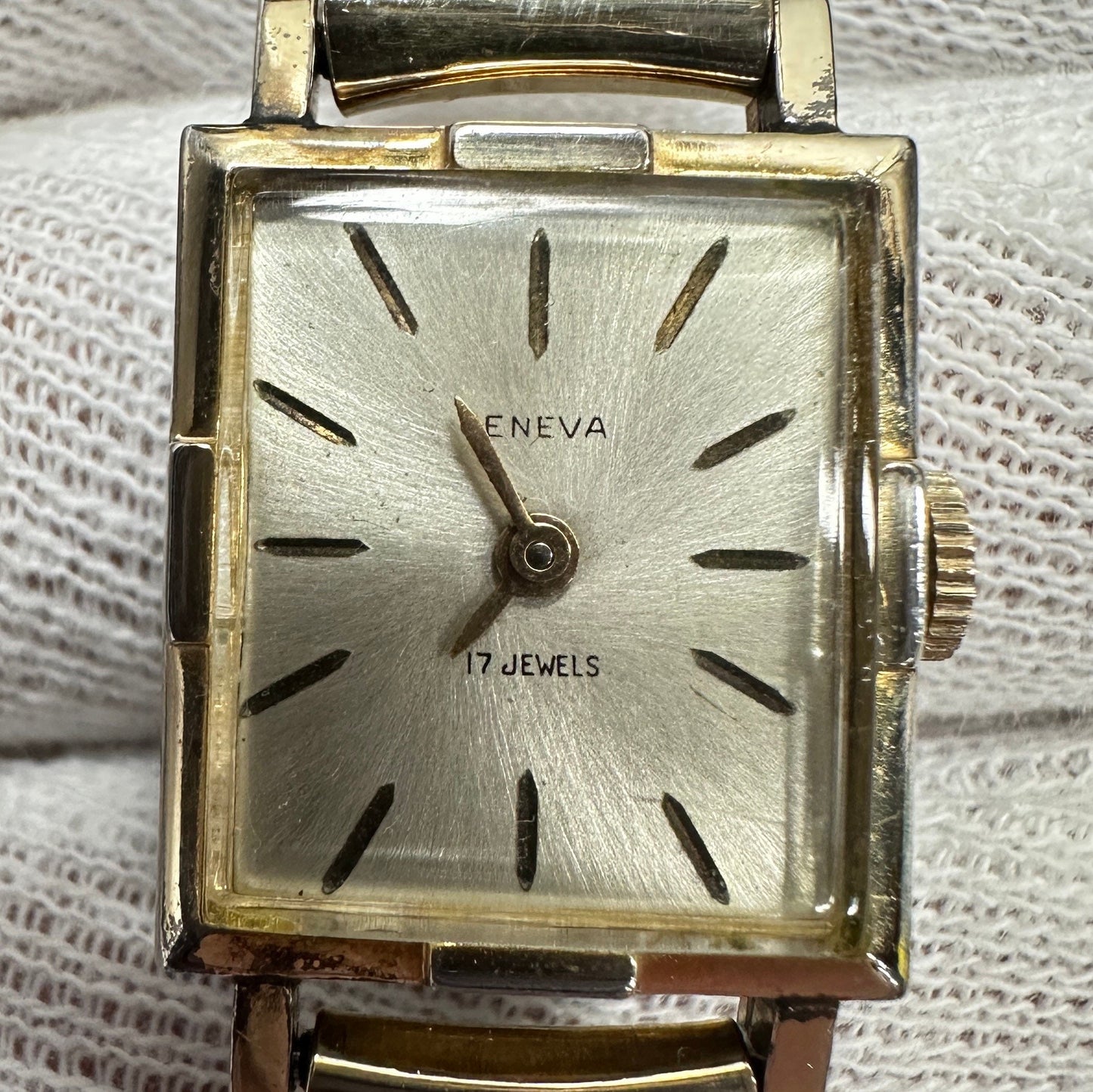 Geneva 10k RGP Square-face Zodiac Ltd. 17 Jewel Wind-up Watch c.1960