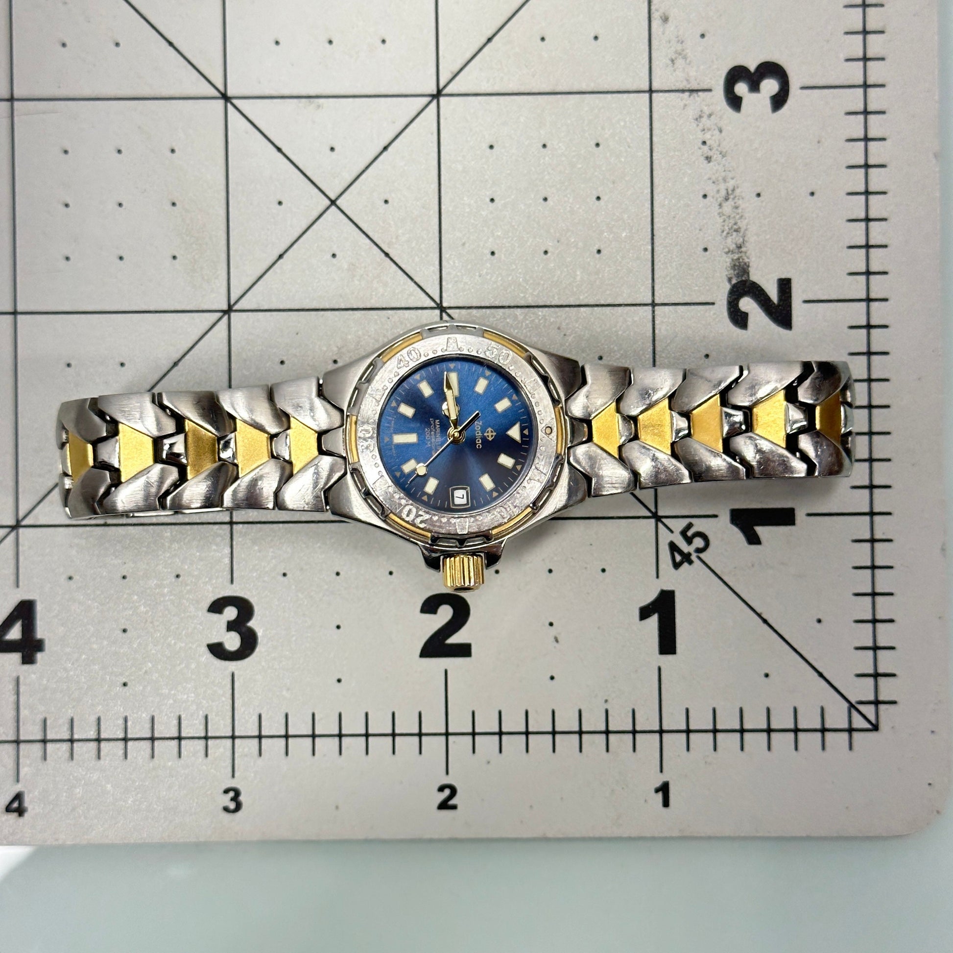 Zodiac Marine Life Professional 200m Stainless Steel and Gold Swiss Ladies Watch