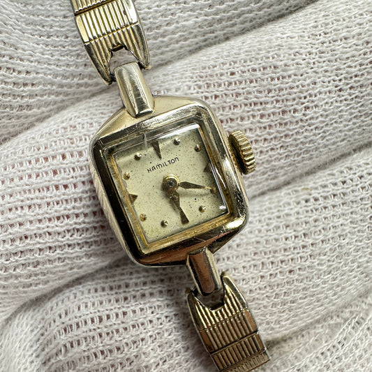 Antique Hamilton Swiss Cocktail 10k Gold Watch with 17 Jewels