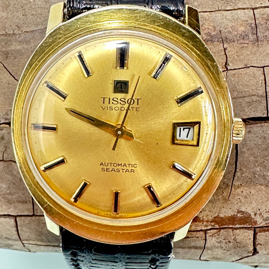 TISSOT Gold SeaStar Visodate Automatic Watch c. 1960