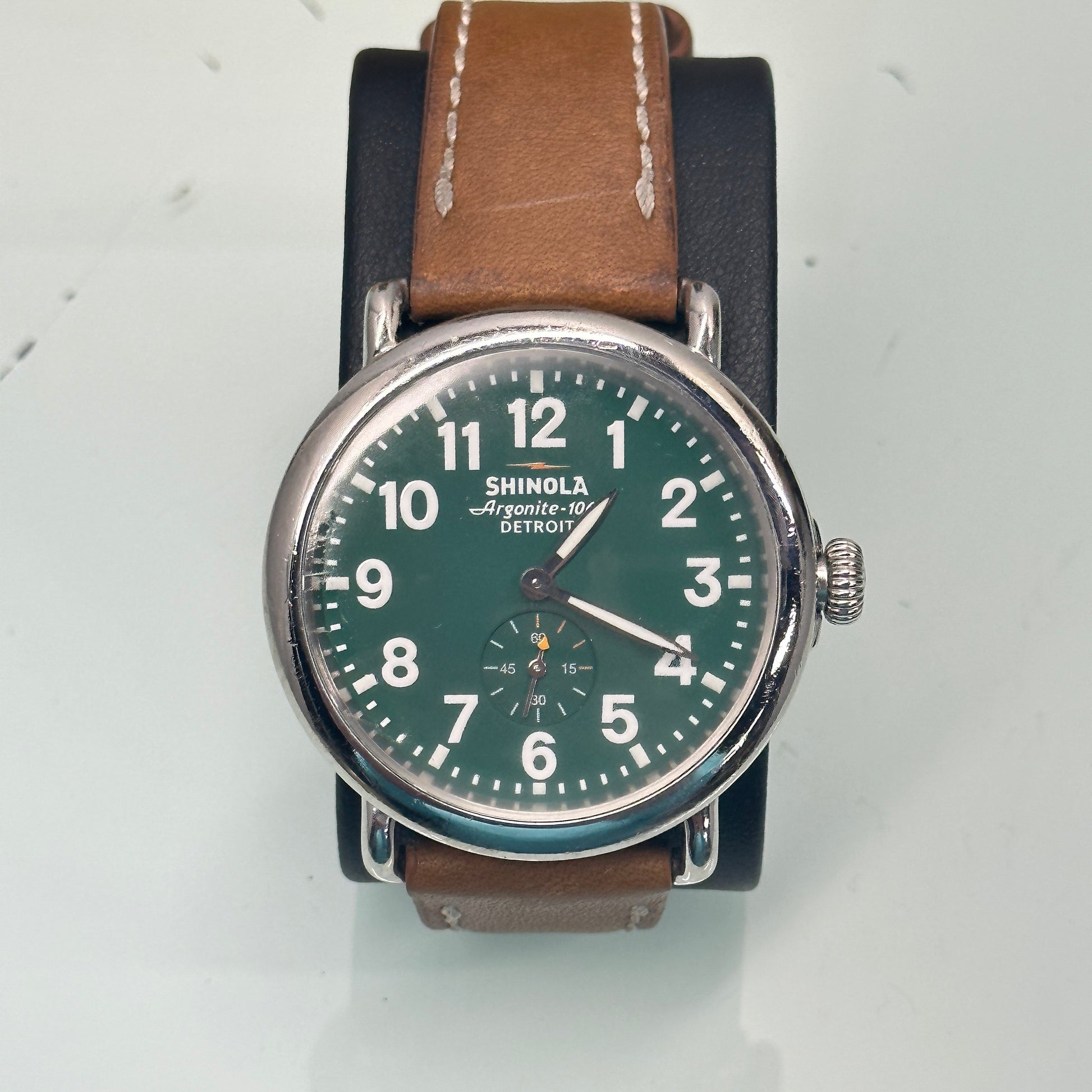 Shinola Runwell Argonite 1069 Watch with Green Dial