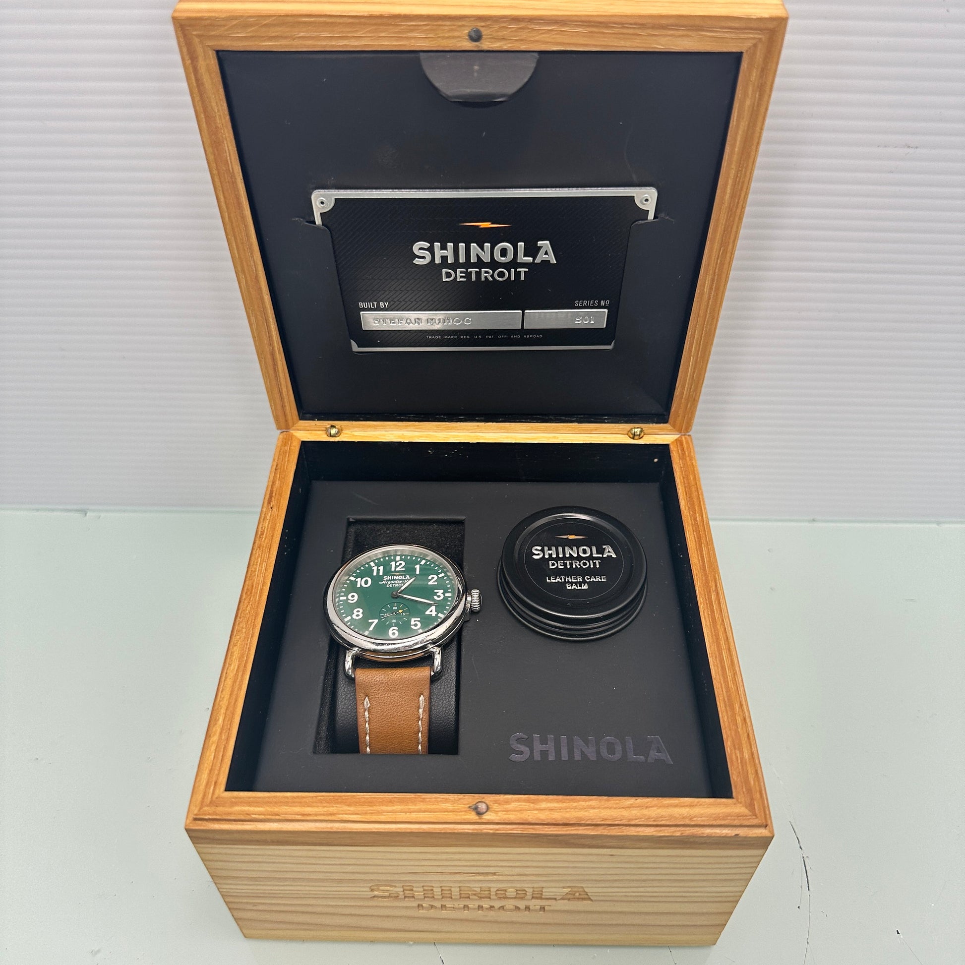 Shinola Runwell Argonite 1069 Watch with Green Dial