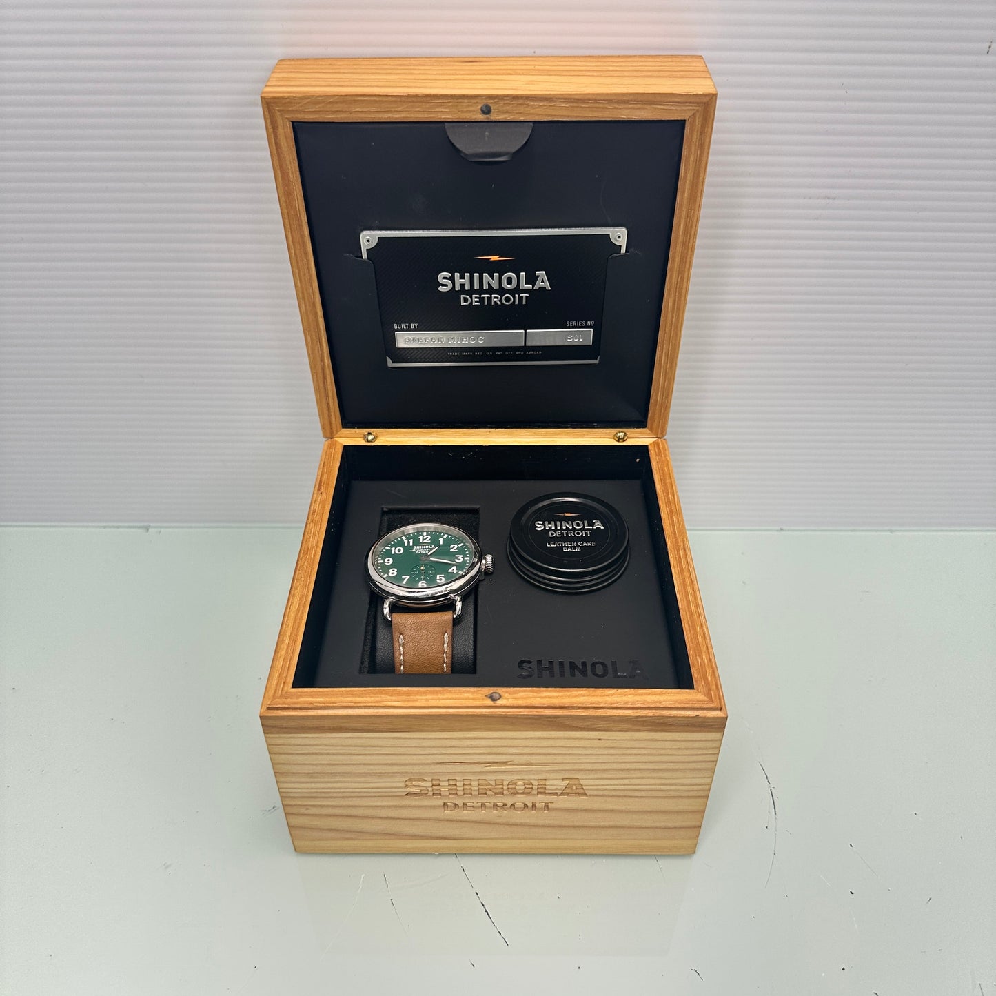 Shinola Runwell Argonite 1069 Watch with Green Dial