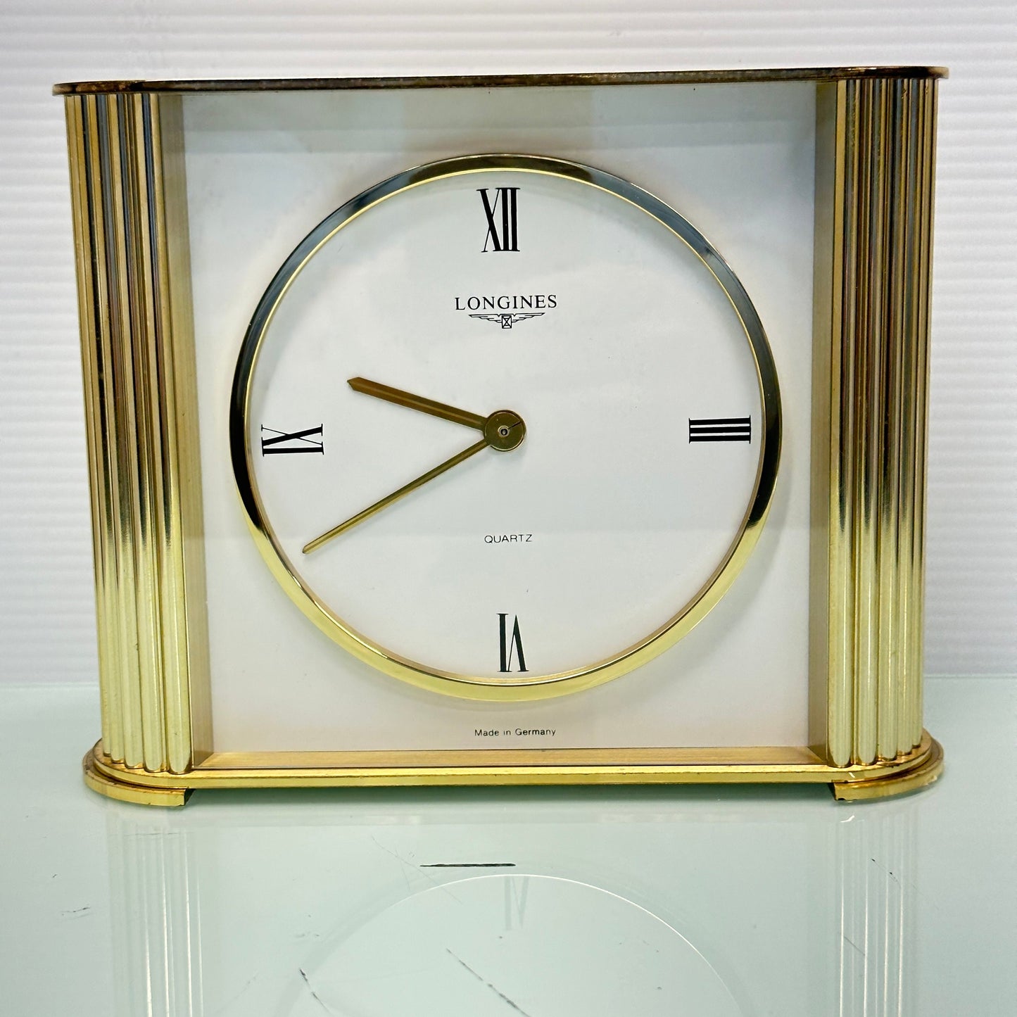 Longines MCM Gold Plated Mantle Clock - Quartz movement