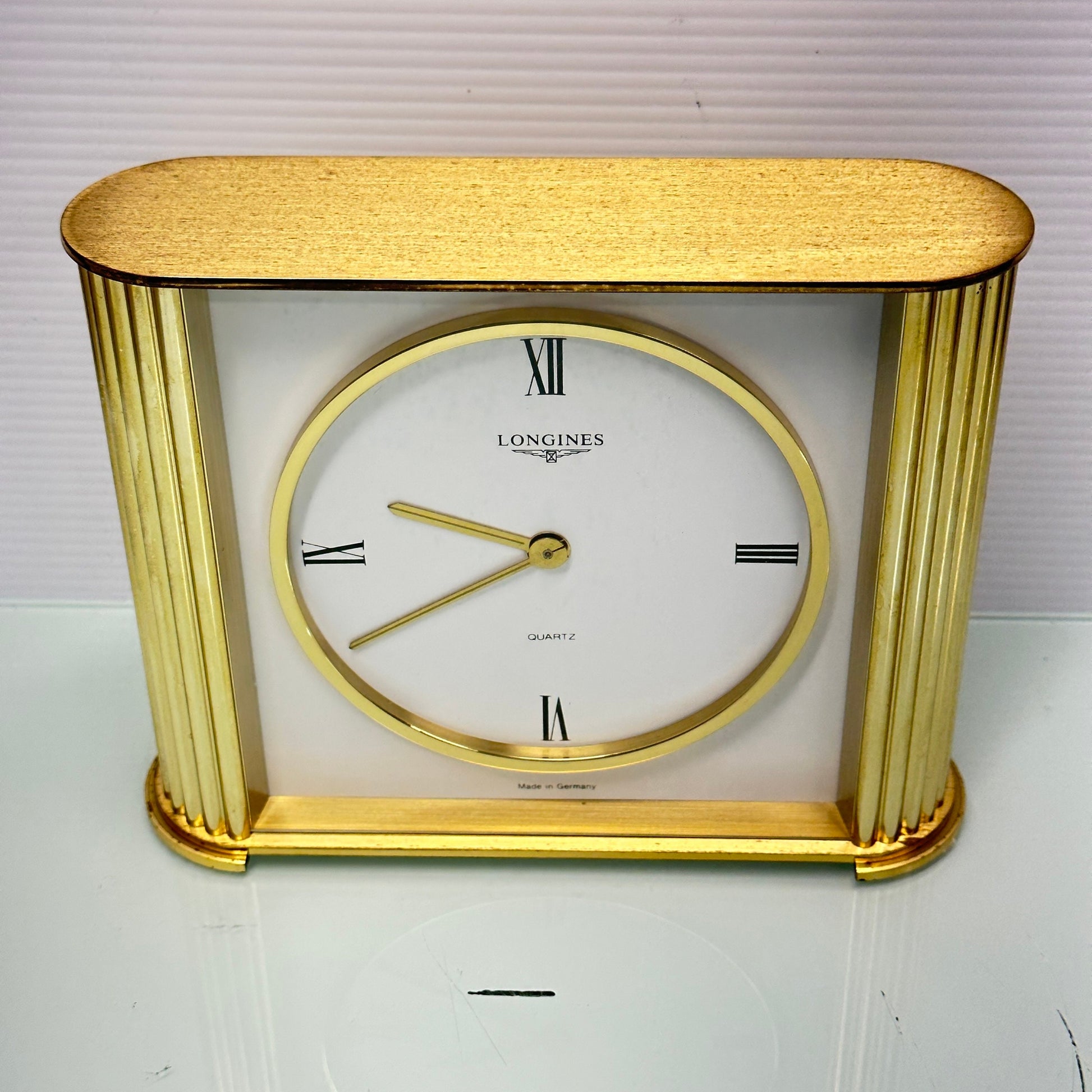 Longines MCM Gold Plated Mantle Clock - Quartz movement