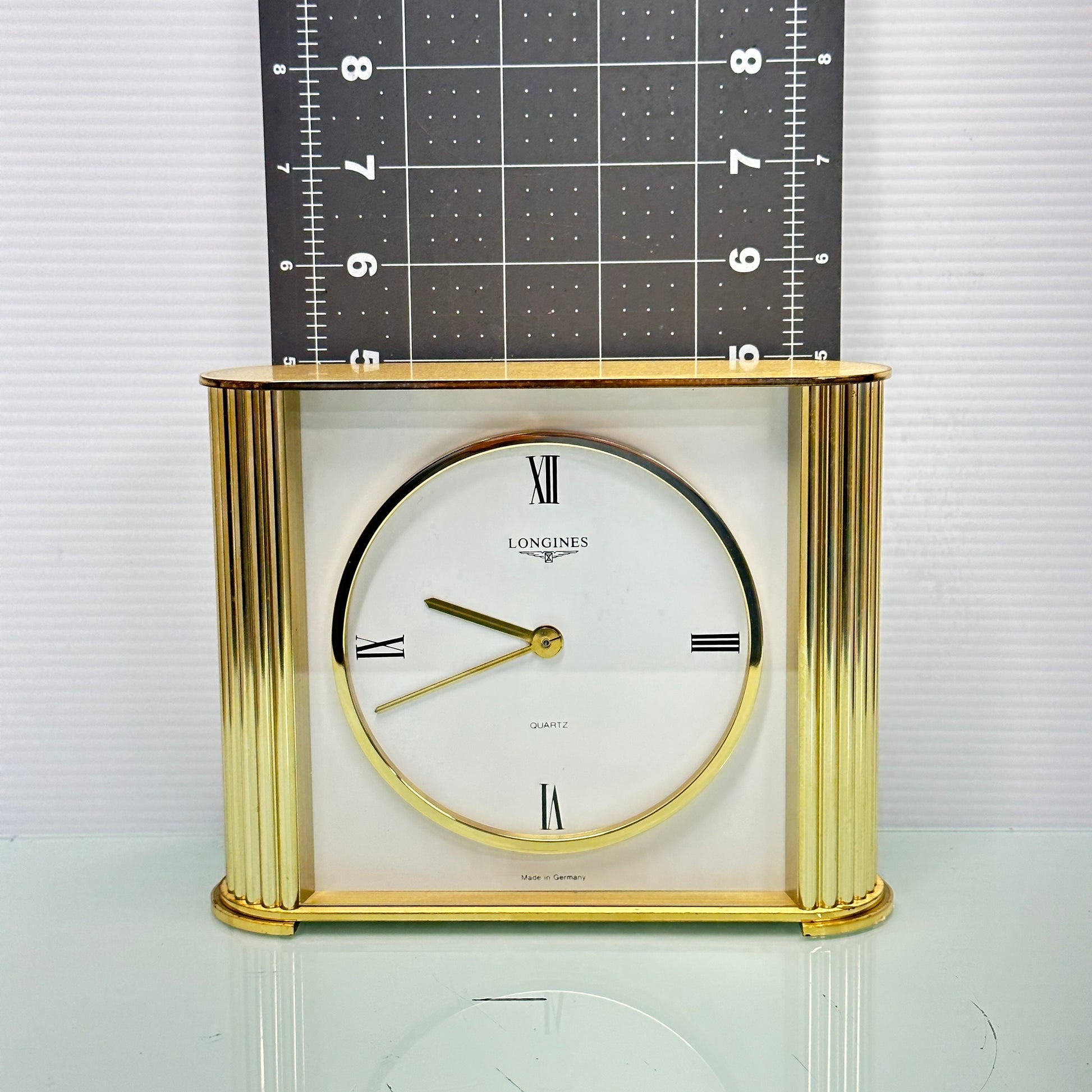 Longines MCM Gold Plated Mantle Clock - Quartz movement