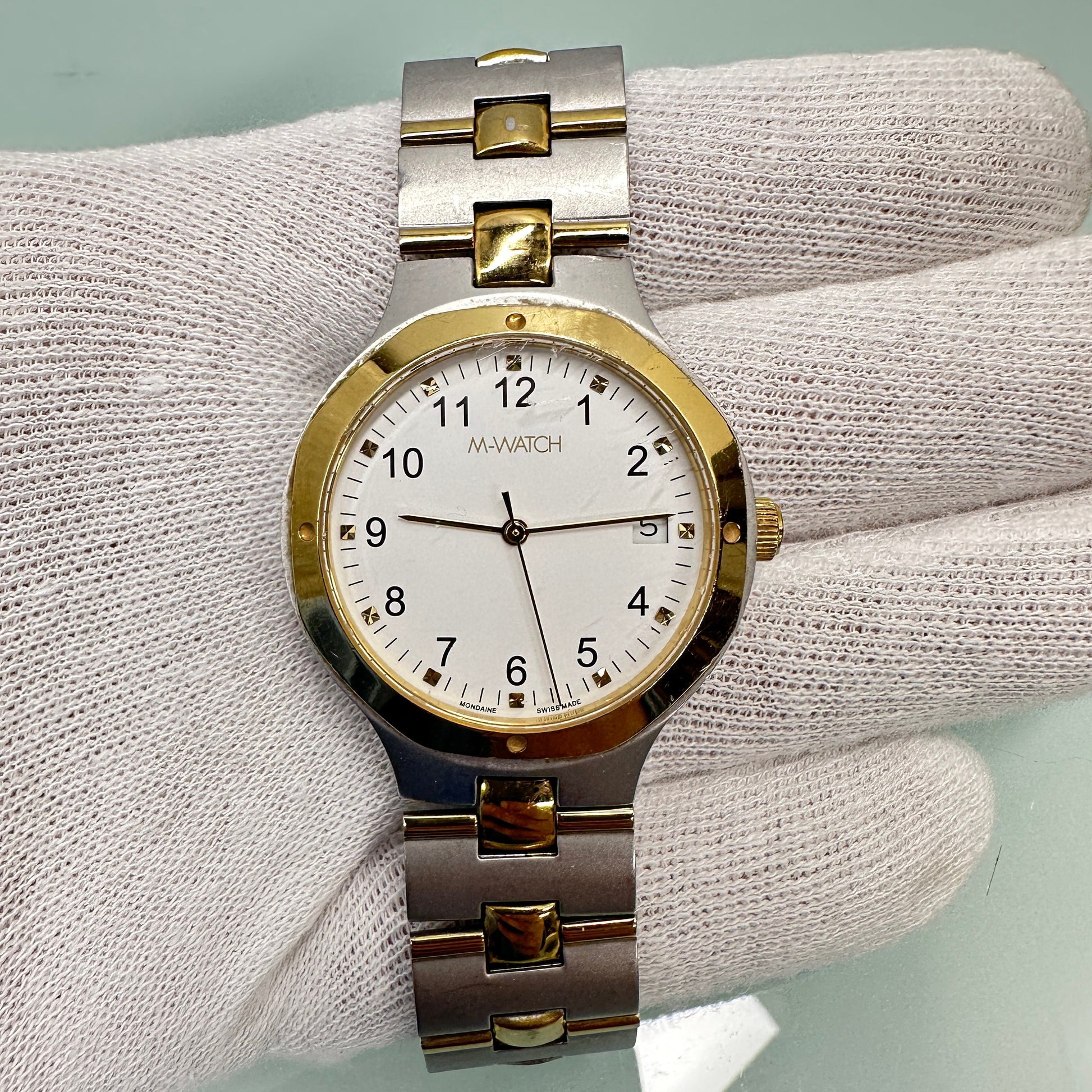 M Watch by Mondaine Metal Classic Two-Tone Gold and Stainless Men’s Swiss Watch