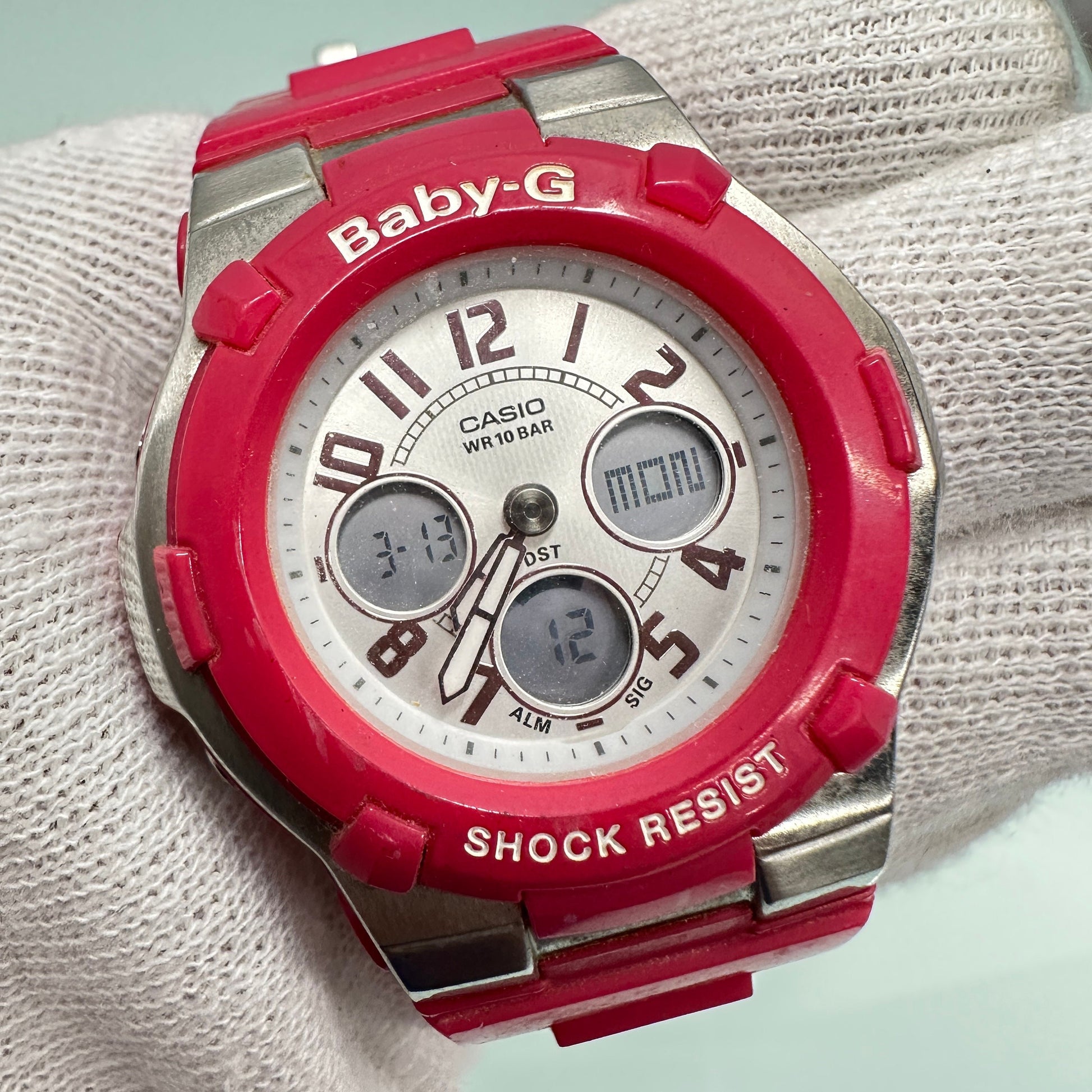 Casio Baby-G G-Shock Chunky watch - Pink and Steel