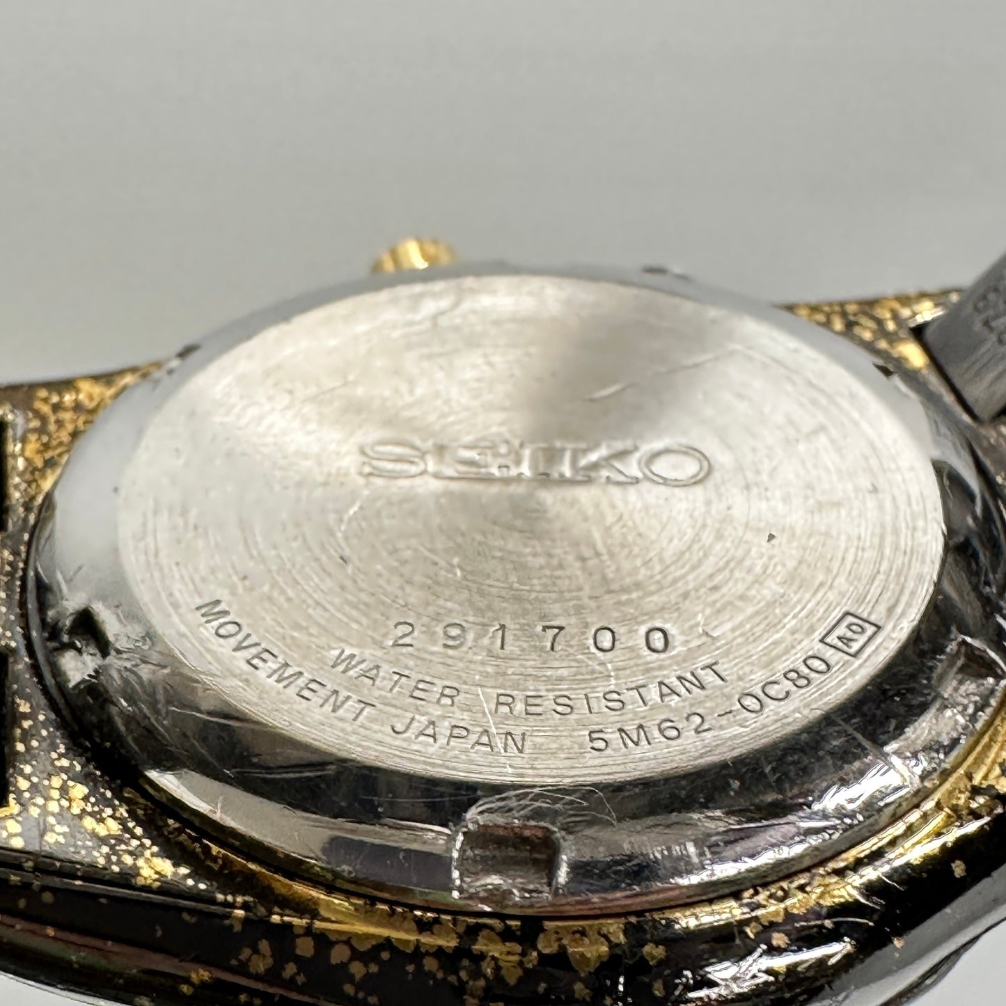 Seiko Kinetic Black & Gold Watch with Date c.1995