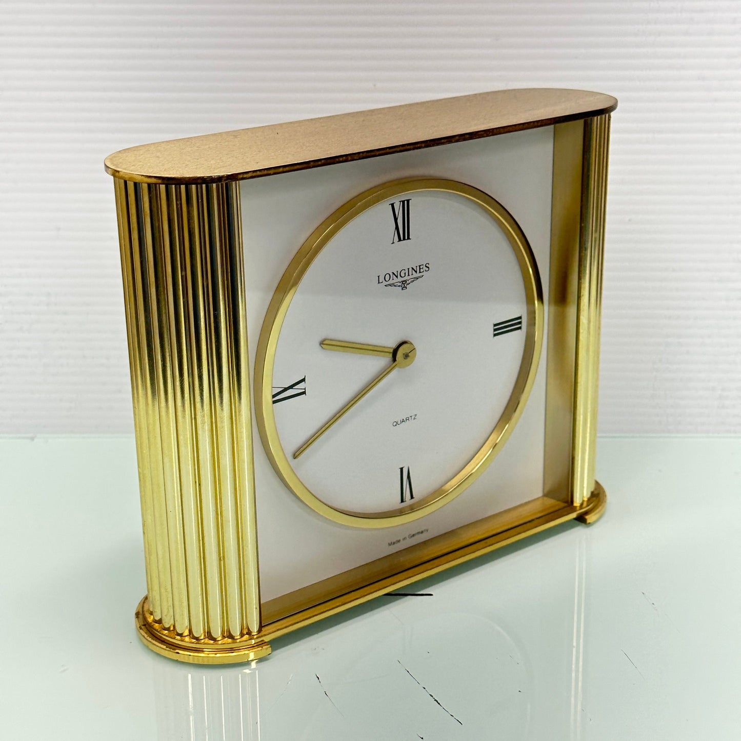 Longines MCM Gold Plated Mantle Clock - Quartz movement