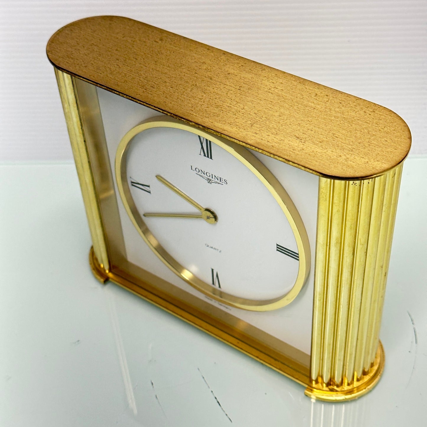 Longines MCM Gold Plated Mantle Clock - Quartz movement