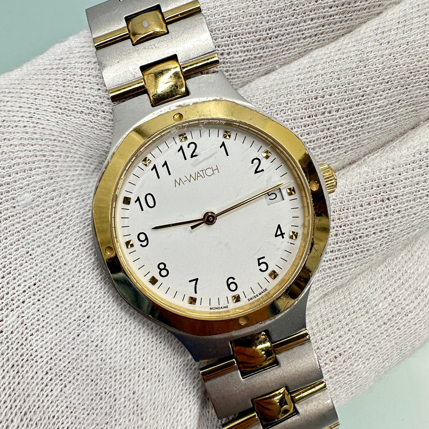 M Watch by Mondaine Metal Classic Two-Tone Gold and Stainless Men’s Swiss Watch