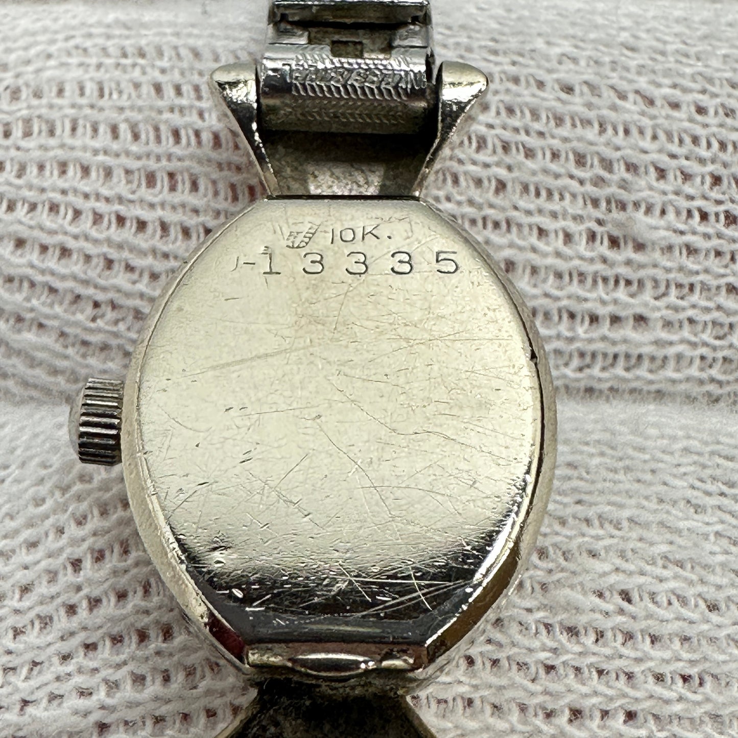 Antique "Lady Elgin" Cocktail 10k White Gold Watch with modern Quartz movement