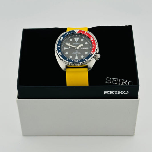 Seiko Prospex Diver's 200m Automatic 45mm Turtle Watch with Archer brand Silicone Strap