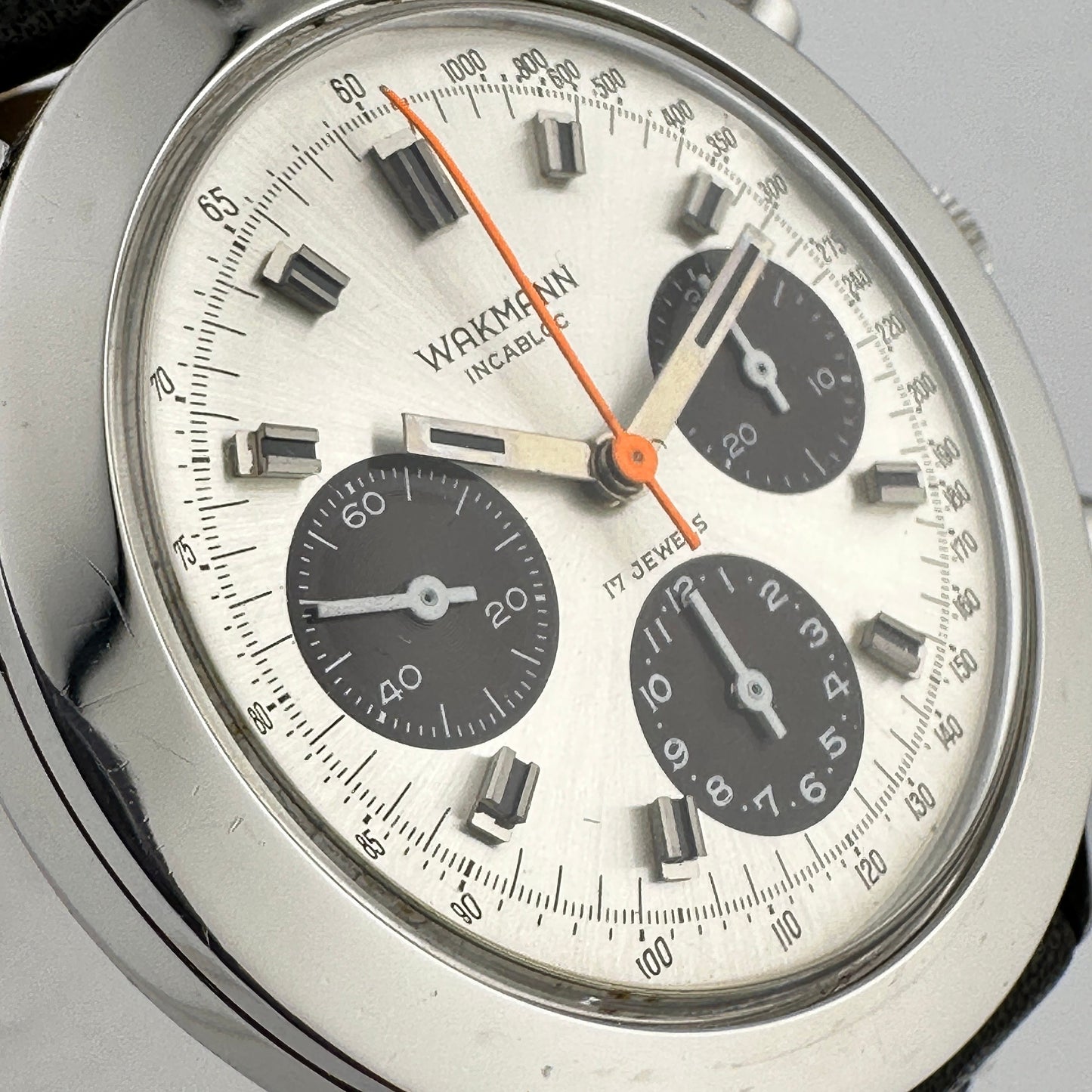 Wakmann Gigandet Chronograph Tri-Compax Valjoux 726 Incabloc 17 Jewel Wristwatch c.1960