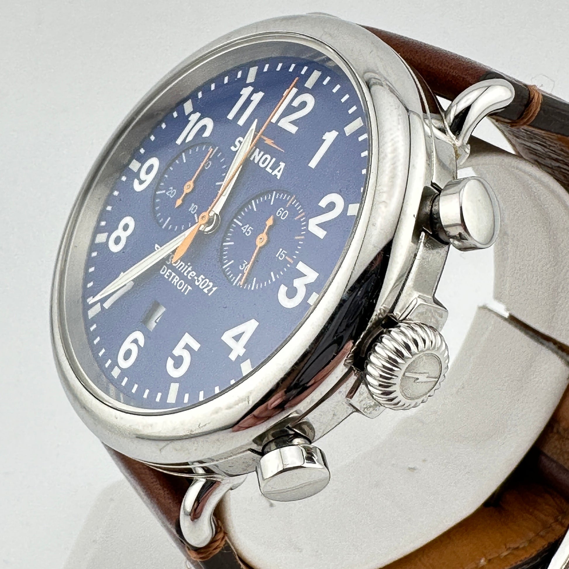 Shinola Runwell 47mm Chrono Argonite 5021 Watch with Blue Dial