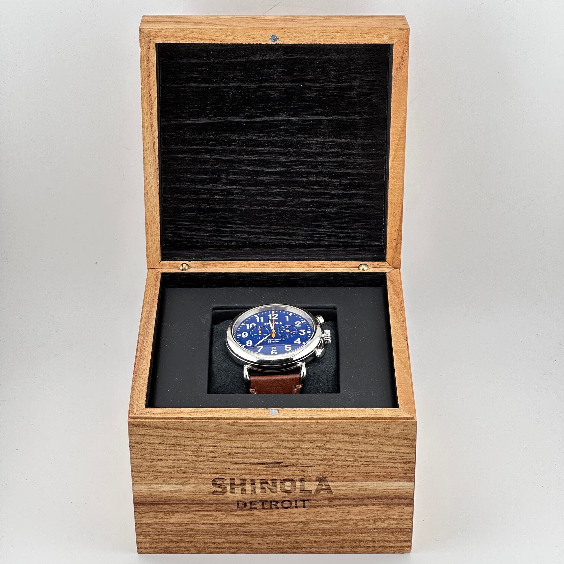 Shinola Runwell 47mm Chrono Argonite 5021 Watch with Blue Dial