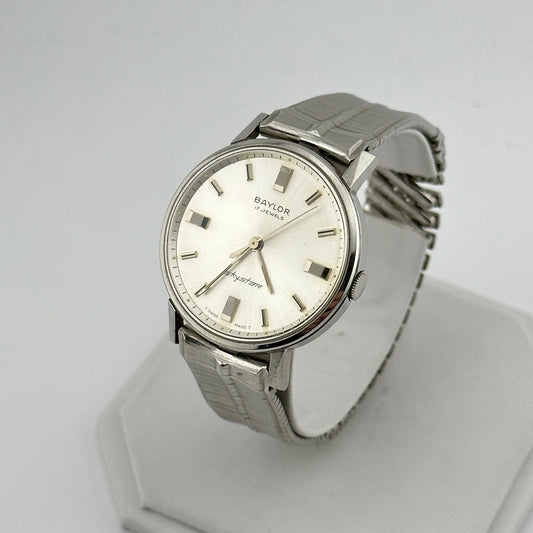 Baylor Skystar Stainless Steel Manual Wind 34mm Midsize Watch c. 1960