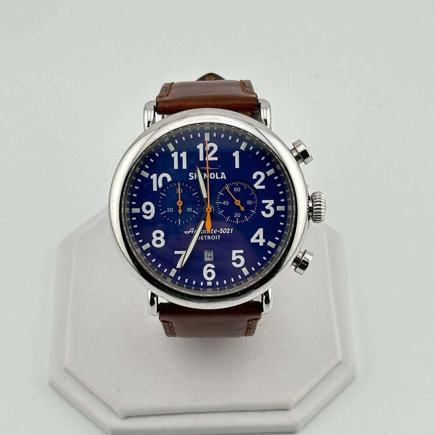 Shinola Runwell 47mm Chrono Argonite 5021 Watch with Blue Dial