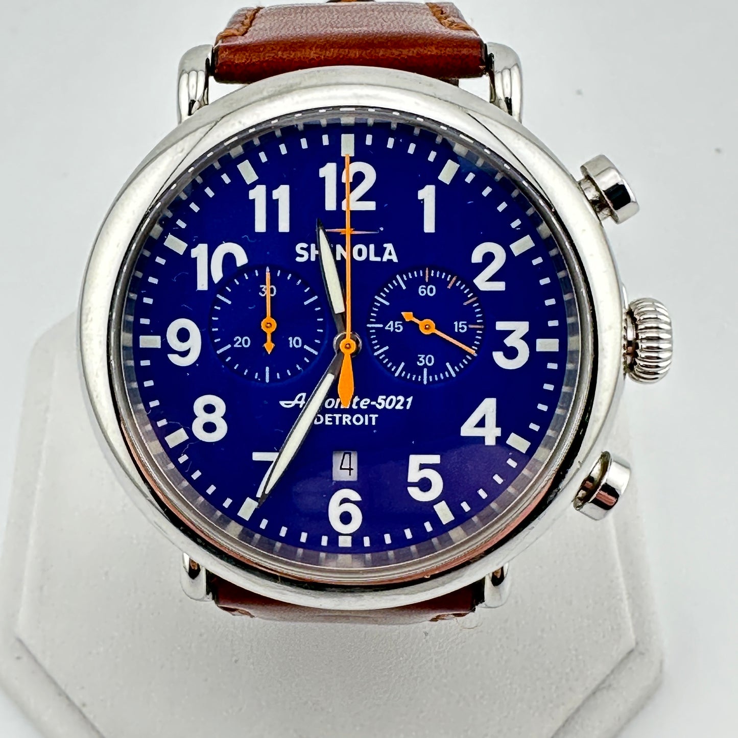 Shinola Runwell 47mm Chrono Argonite 5021 Watch with Blue Dial