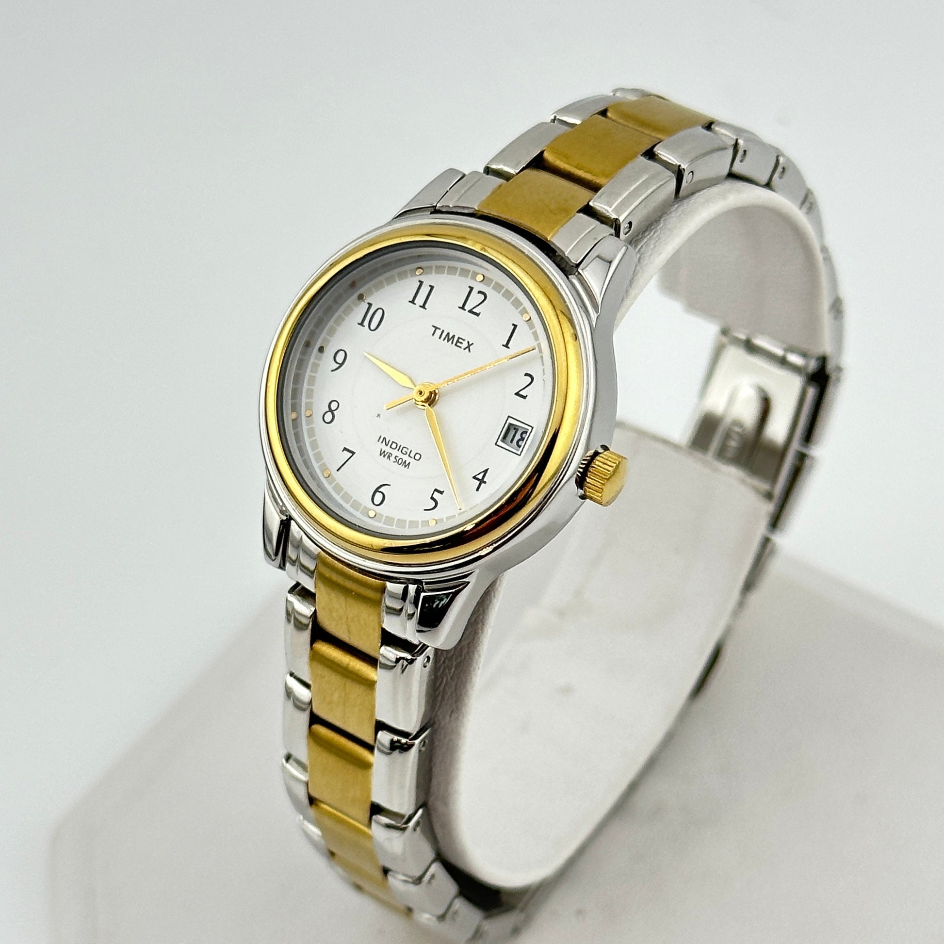 Timex Two Tone Indiglo 25mm Bracelet Watch