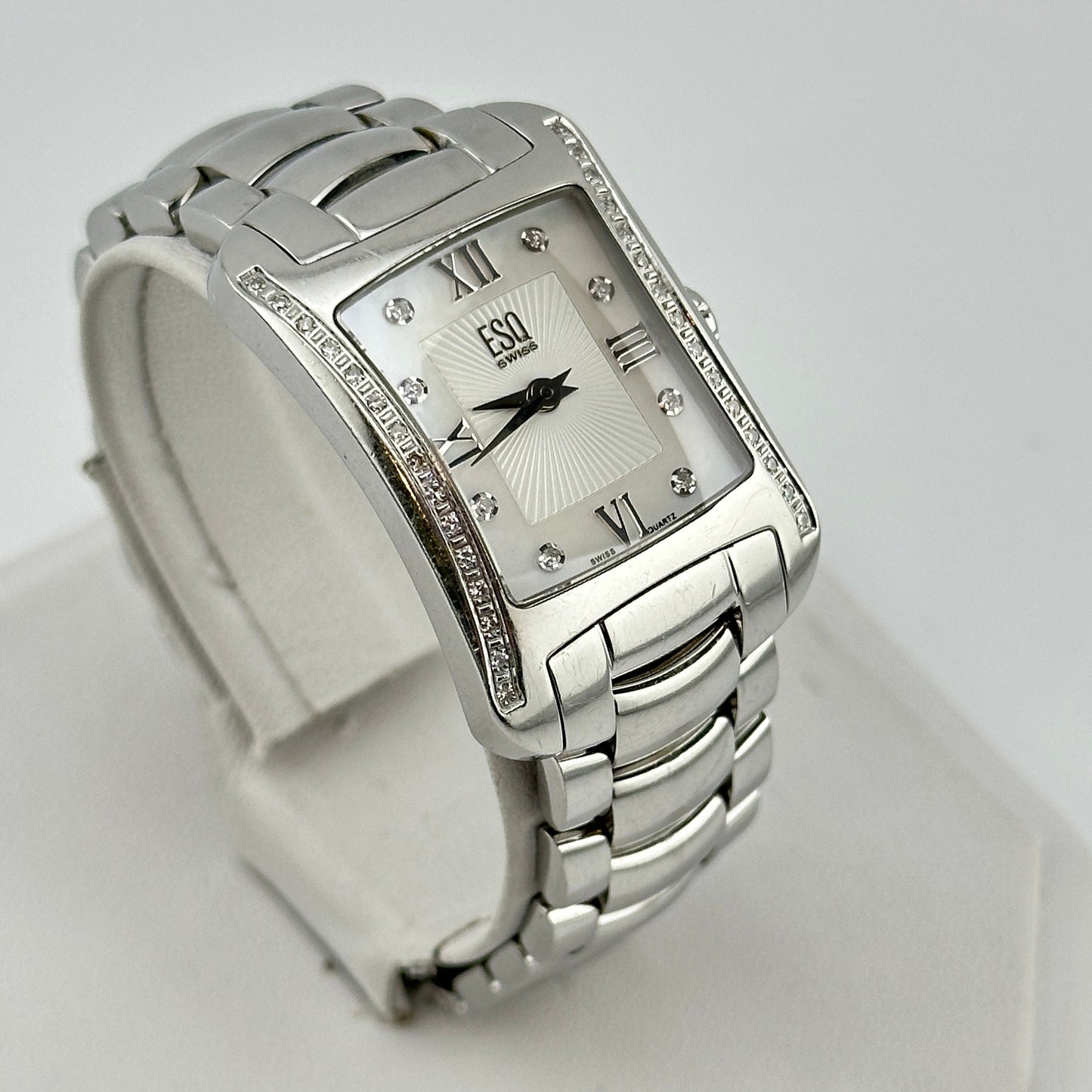 Vintage ESQ Verona Tank Diamond Swiss Quartz Movement 24mm Ladies Watch