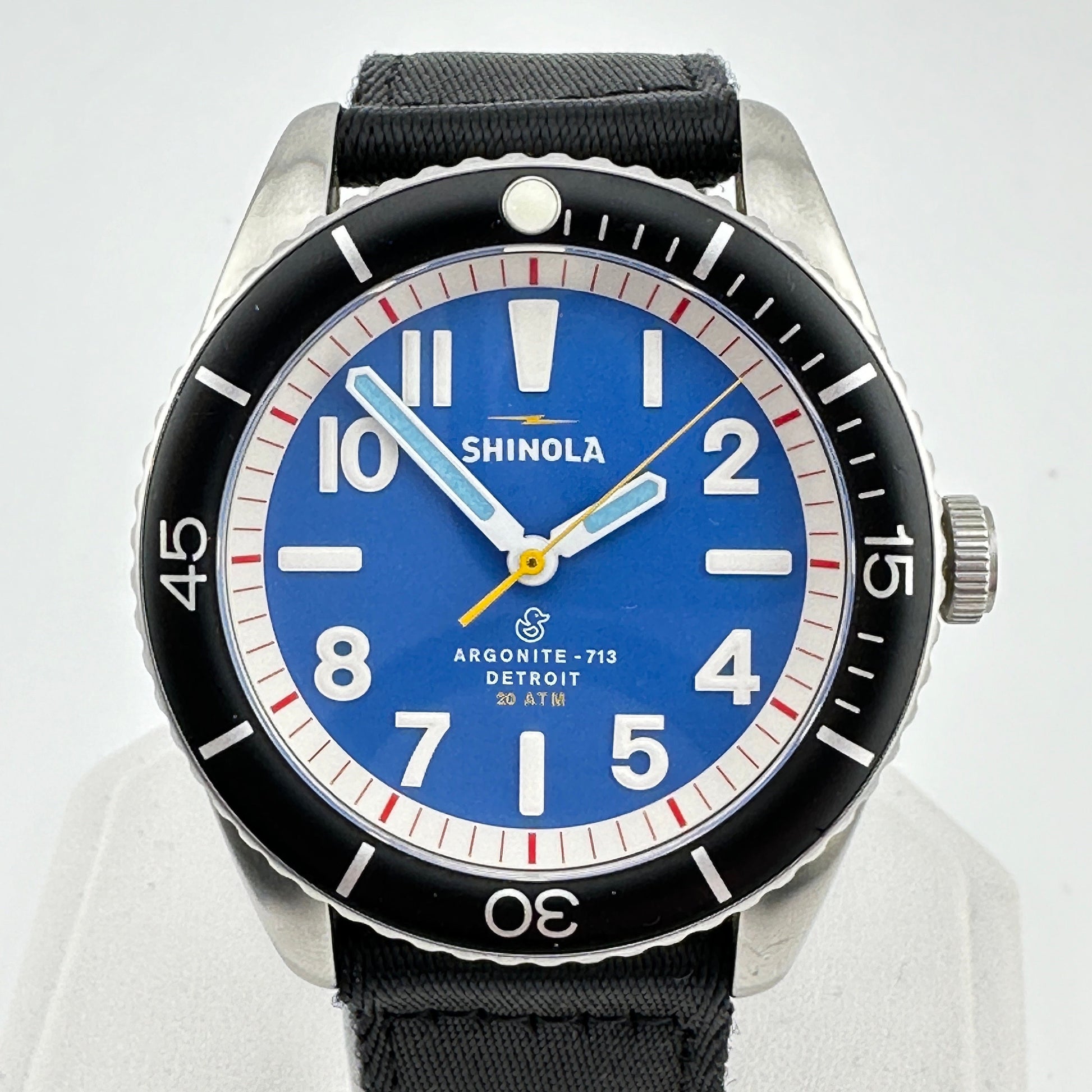 Shinola Argonite 713 “The Duck” Blue Dial 43mm Men’s Diving Watch with 20 ATM Water Resistance