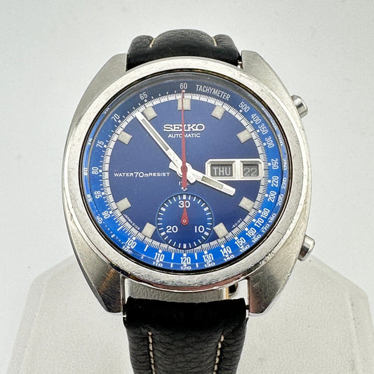 Seiko “Blue Bruce Lee” Speedtimer Automatic Chronograph 39mm Mens Wristwatch c.June 1972